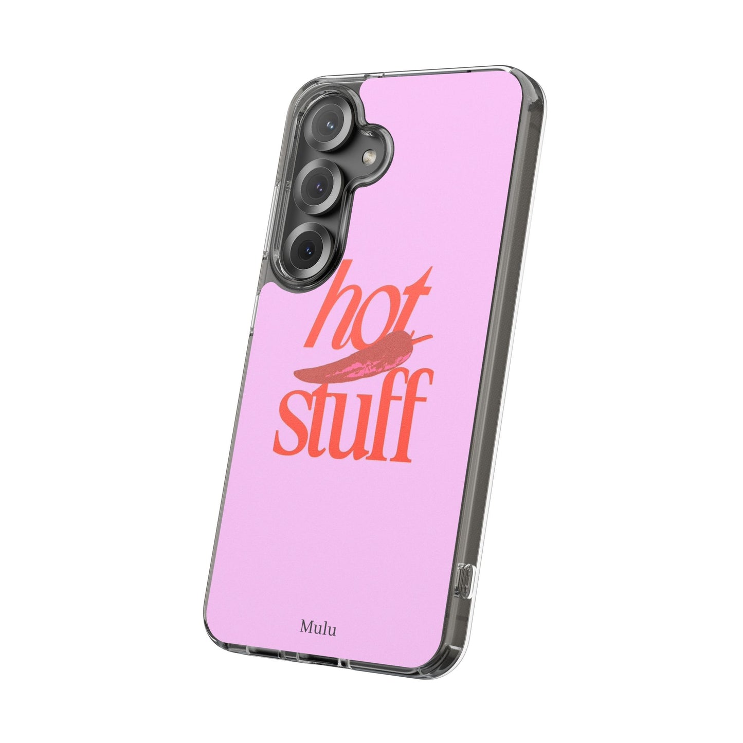 Hot Stuff Clear Impact Phone Case — Pink Retro Typography iPhone Cover