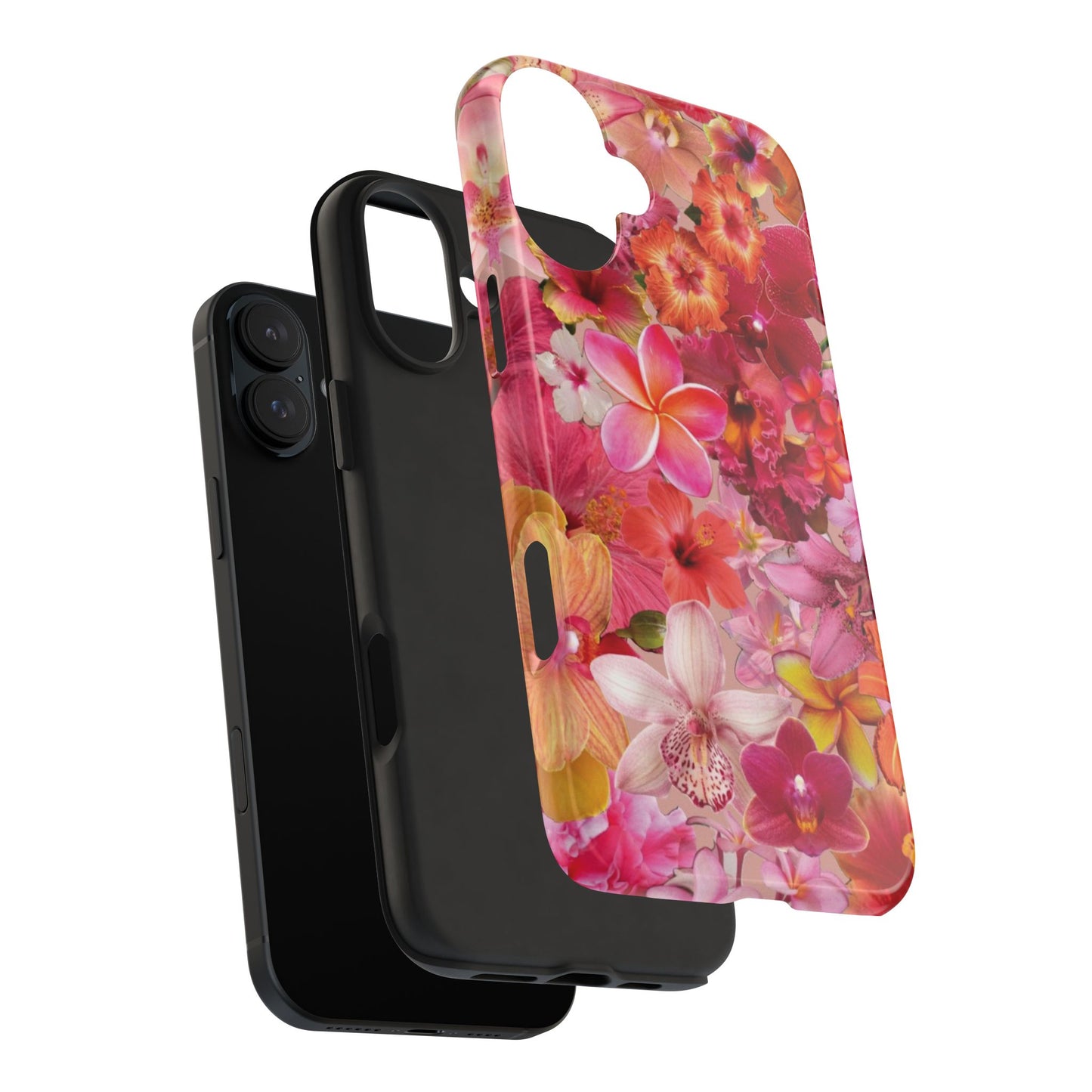 Tough Phone Case — Pink Tropical Floral Orchids Phone Cover