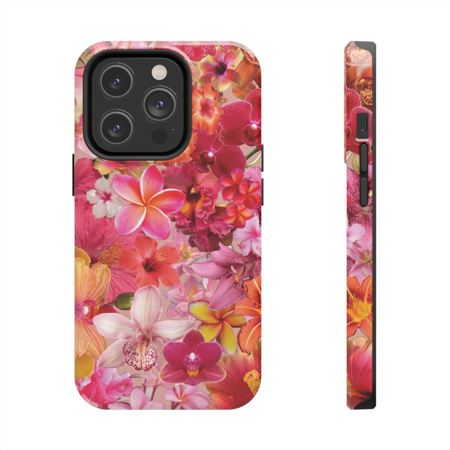 Tough Phone Case — Pink Tropical Floral Orchids Phone Cover