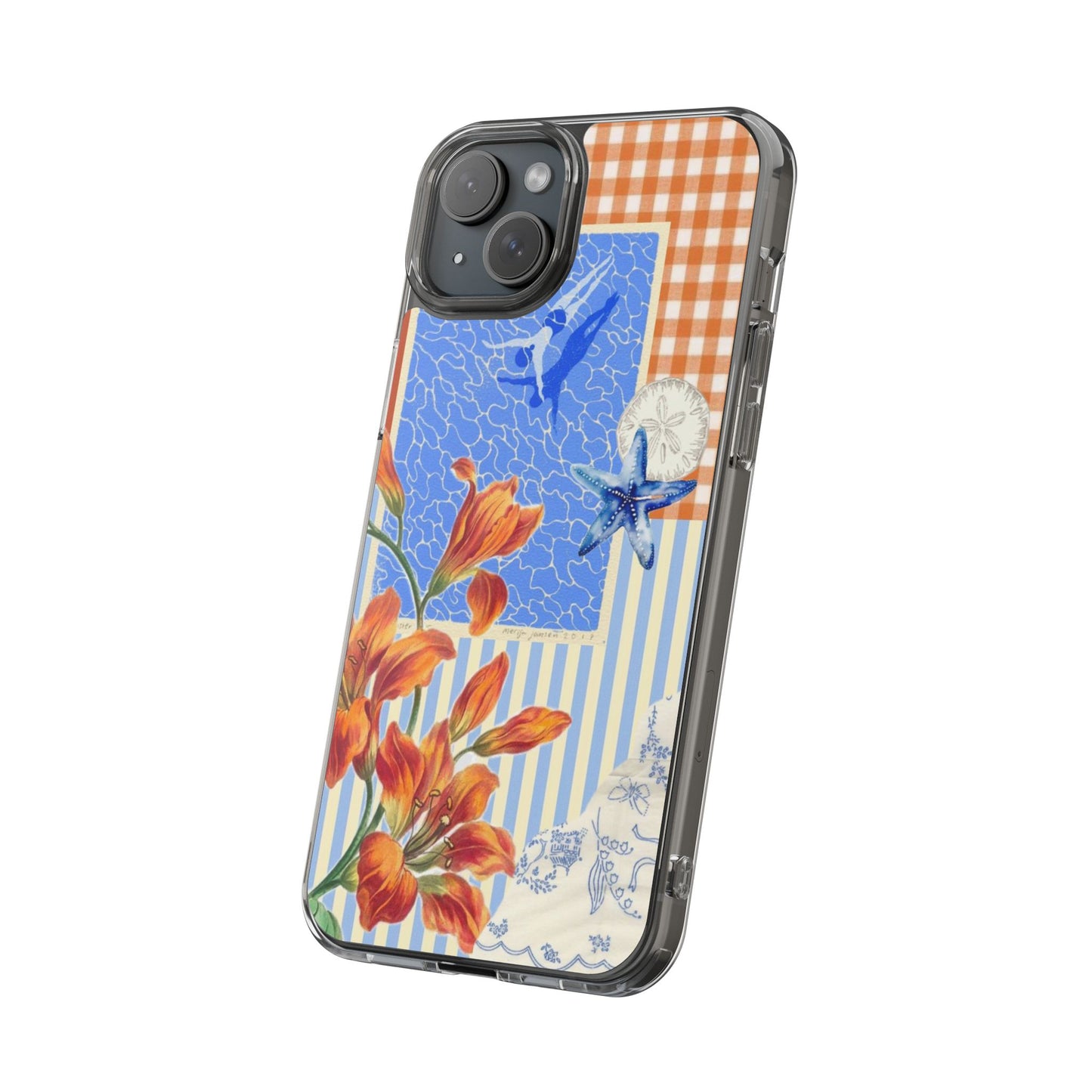 Floral Patchwork Clear Impact-Resistant Phone Case