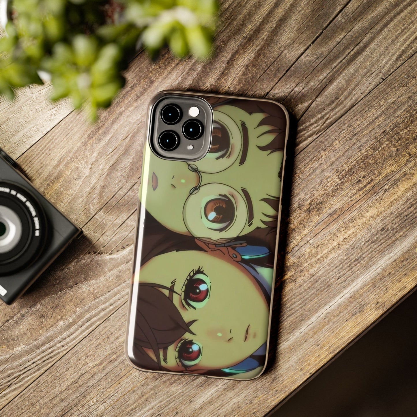 Anime Duo Tough Phone Case — Cute Chibi Sisters Protective Cover