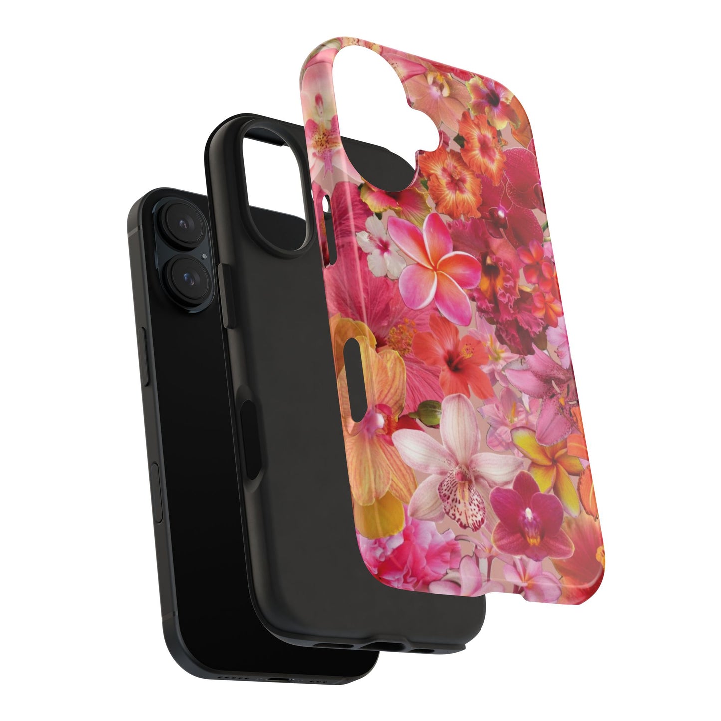 Tough Phone Case — Pink Tropical Floral Orchids Phone Cover