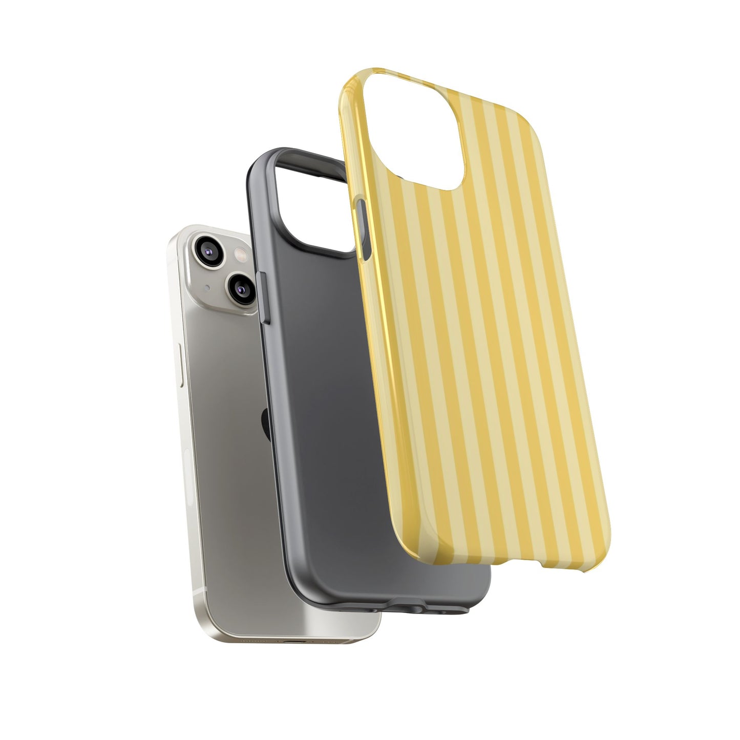 Yellow Stripe Tough Phone Case — Durable Protective iPhone Cover