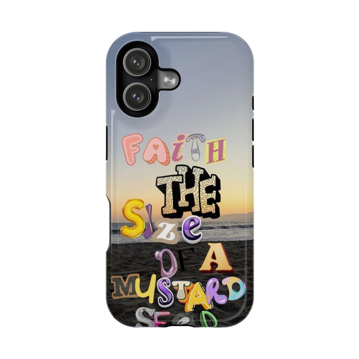 Magnetic Impact-Resistant Phone Case — "Faith the Size of a Mustard Seed" Sunset Design