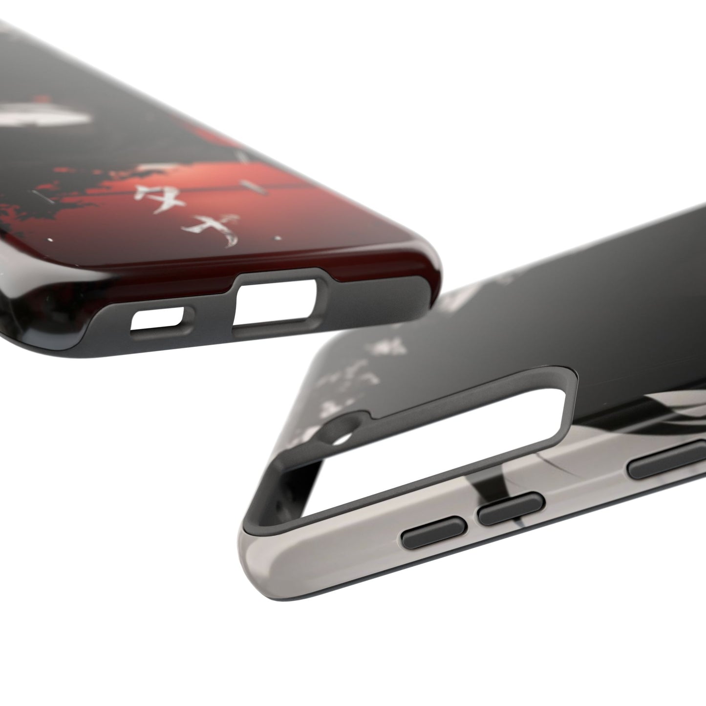 Anime Dark Ninja Phone Case — Red Eye Silhouette Tough Phone Case