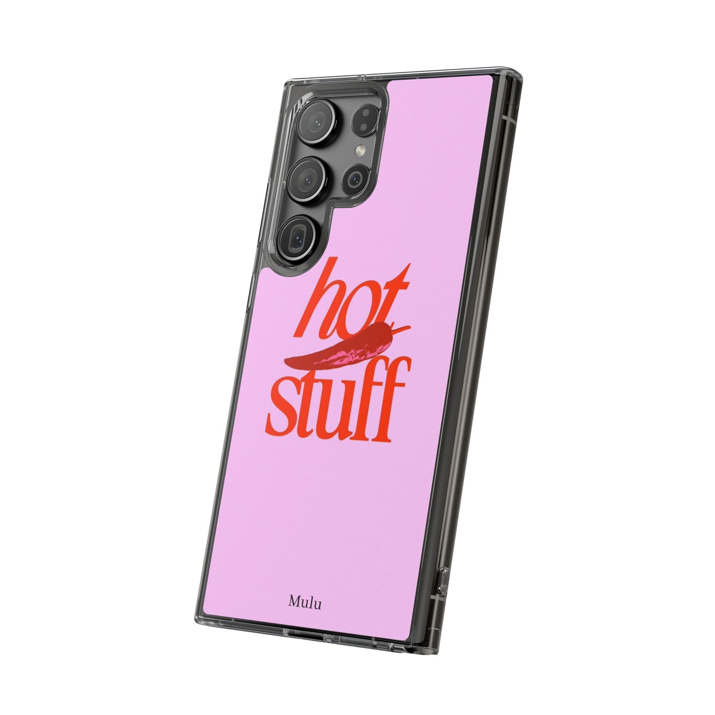 Hot Stuff Clear Impact Phone Case — Pink Retro Typography iPhone Cover