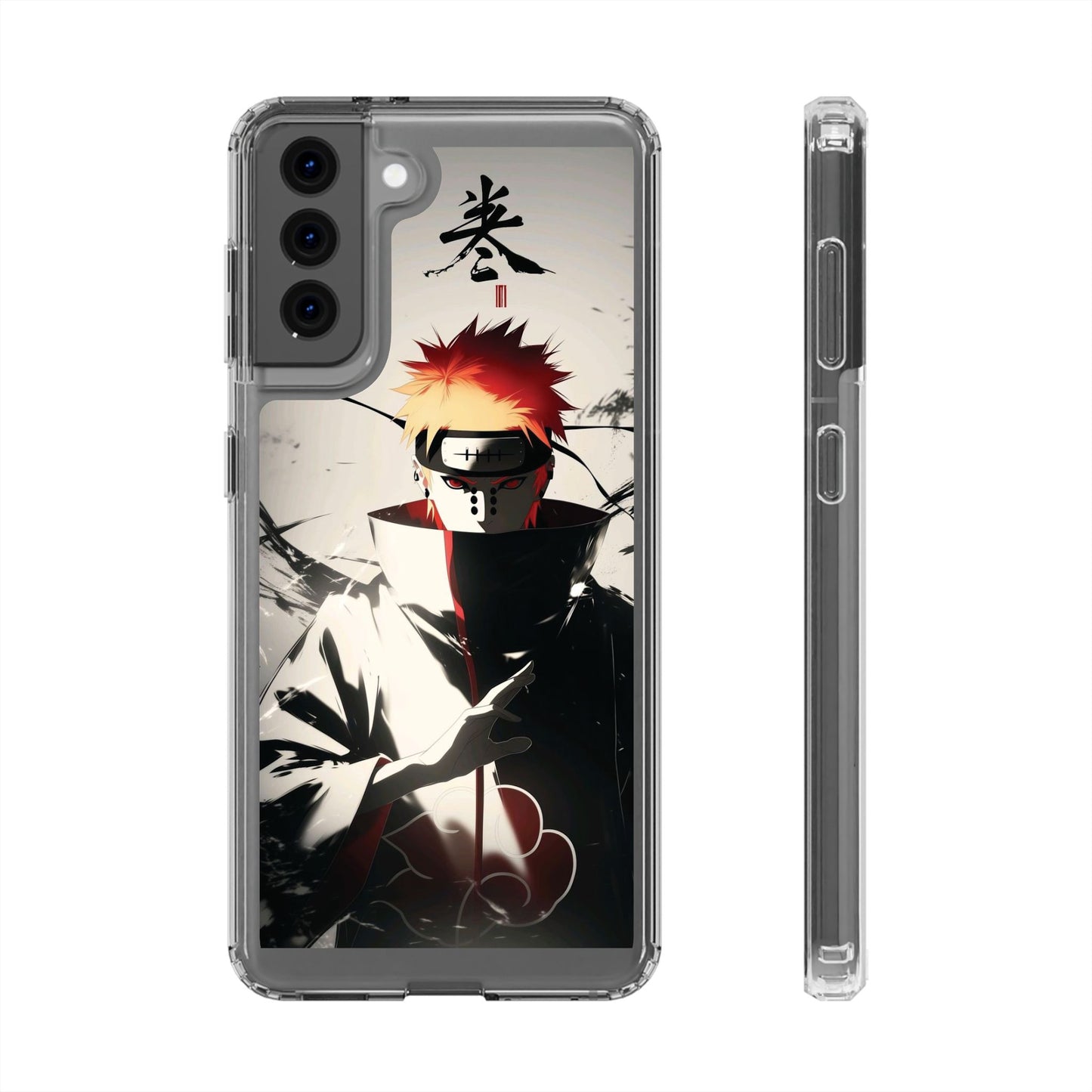 Clear Impact-Resistant Phone Case — Anime Akatsuki Shadow Design