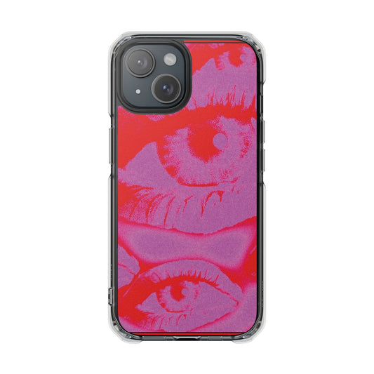 Phone Case — Pop Art Red Eyes Magnetic Clear Impact Case