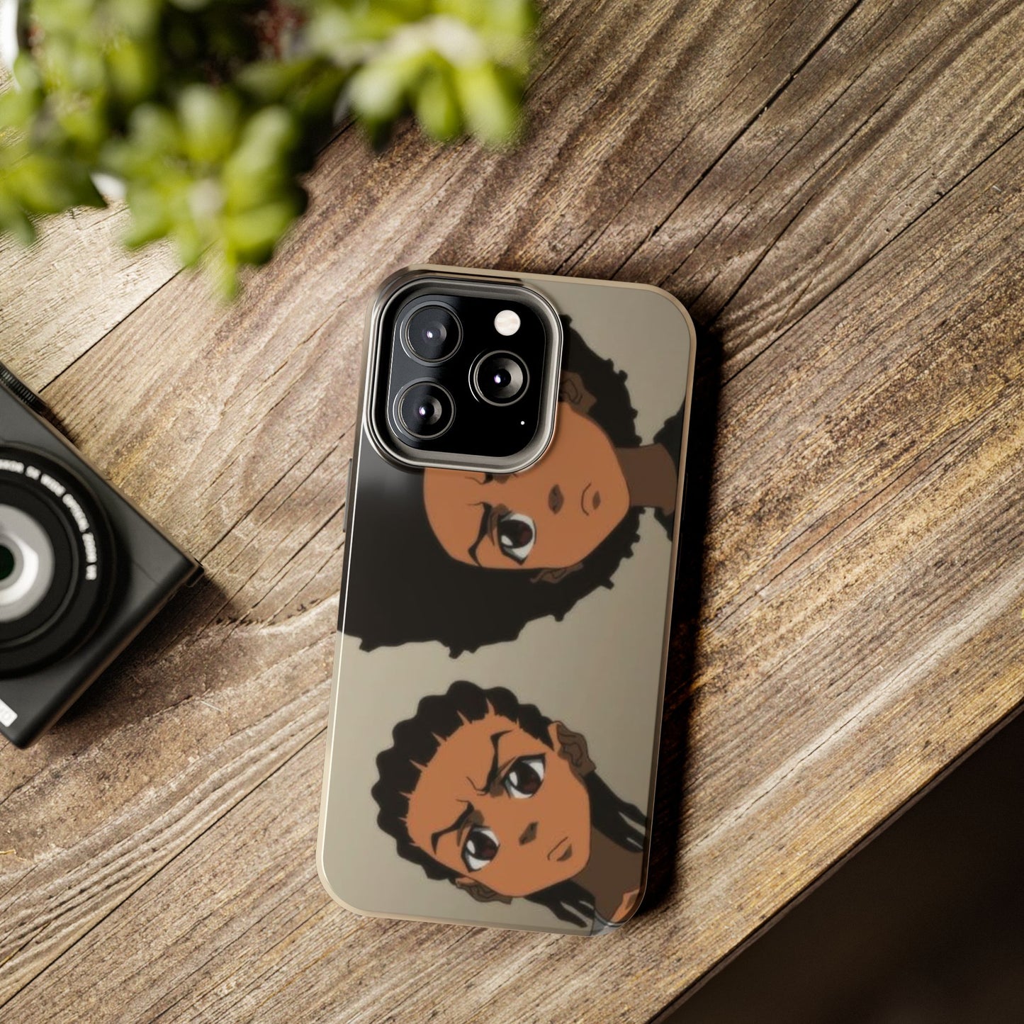 Tough Phone Case — Afro Anime Duo Face Design, Protective Shockproof Cover