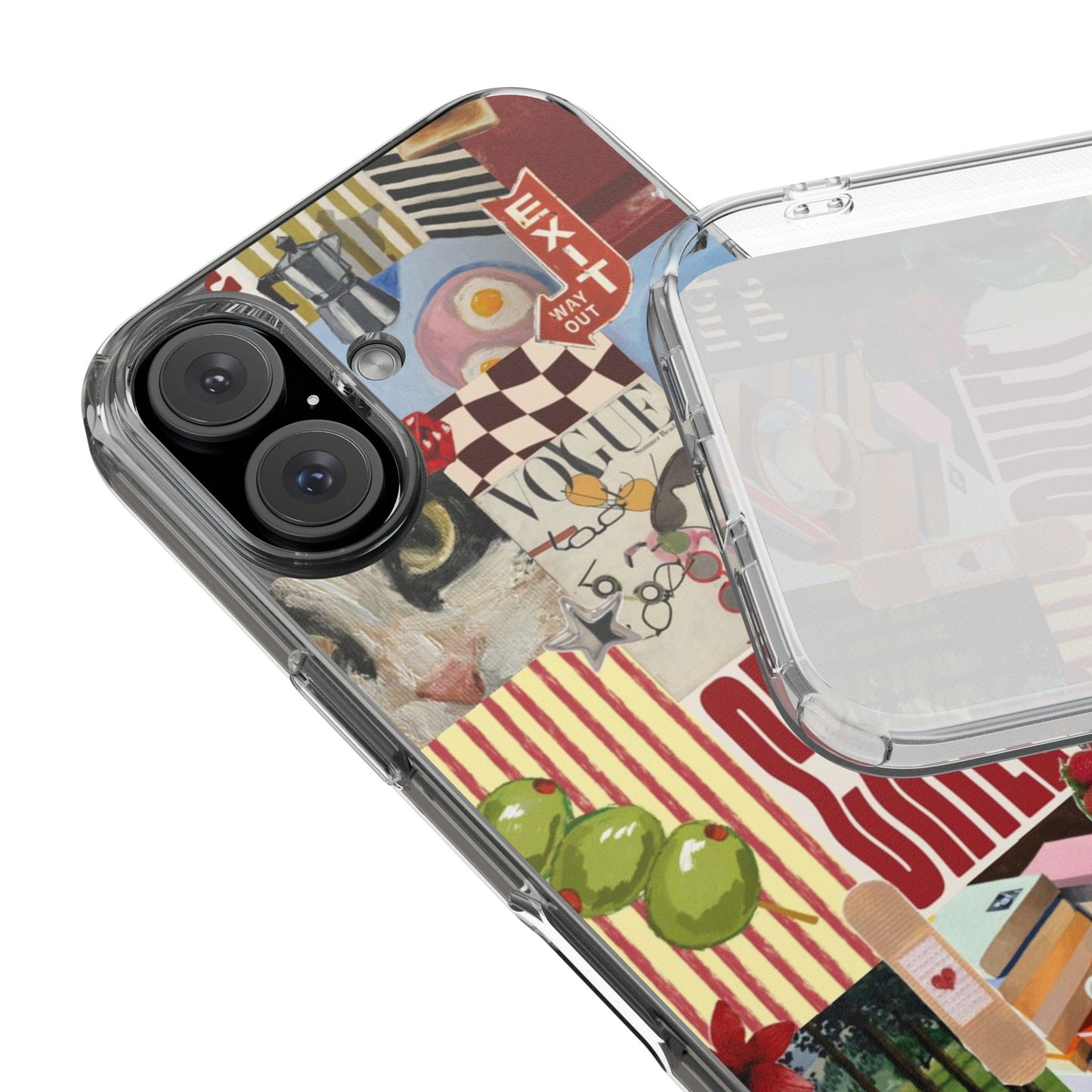 Collage Vintage Aesthetic Clear Impact-Resistant Phone Case