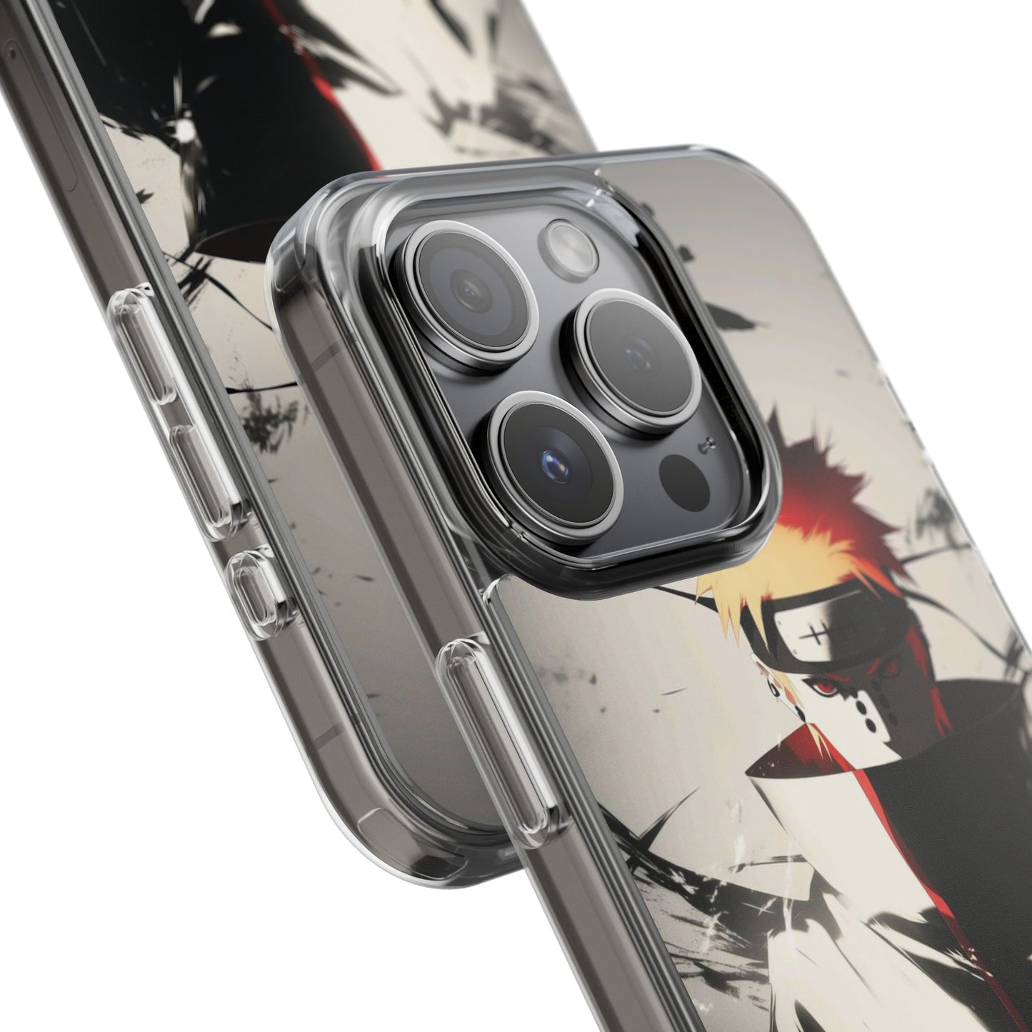 Clear Impact-Resistant Phone Case — Anime Akatsuki Shadow Design