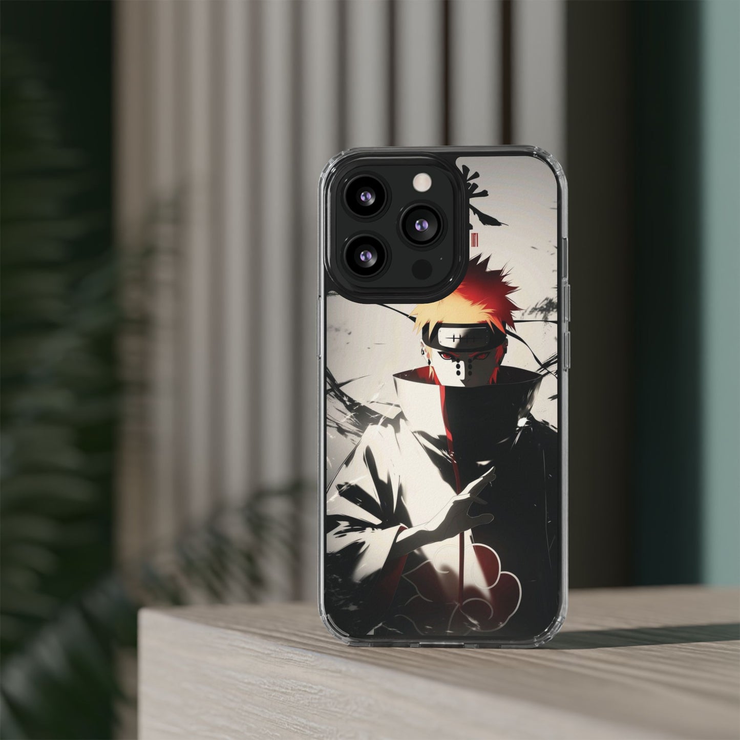 Clear Impact-Resistant Phone Case — Anime Akatsuki Shadow Design
