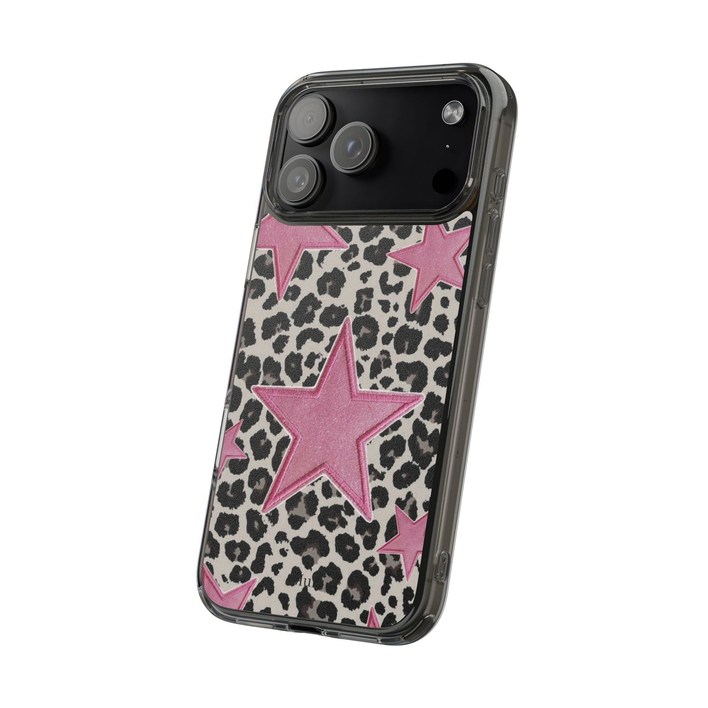 Pink Star Leopard Clear Impact Phone Case