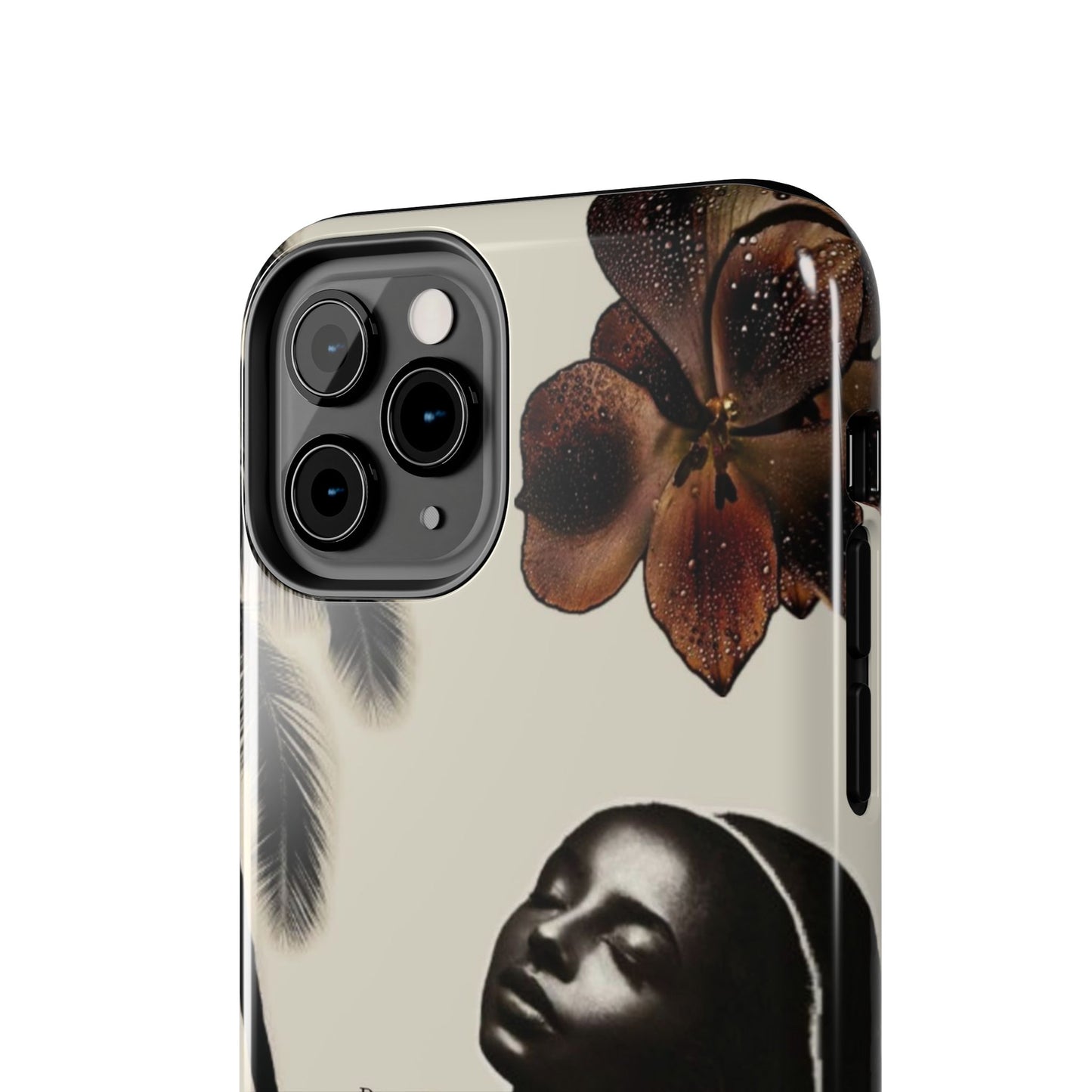 Tough Phone Case — "Peacefulness" Artistic Black Woman Floral Design