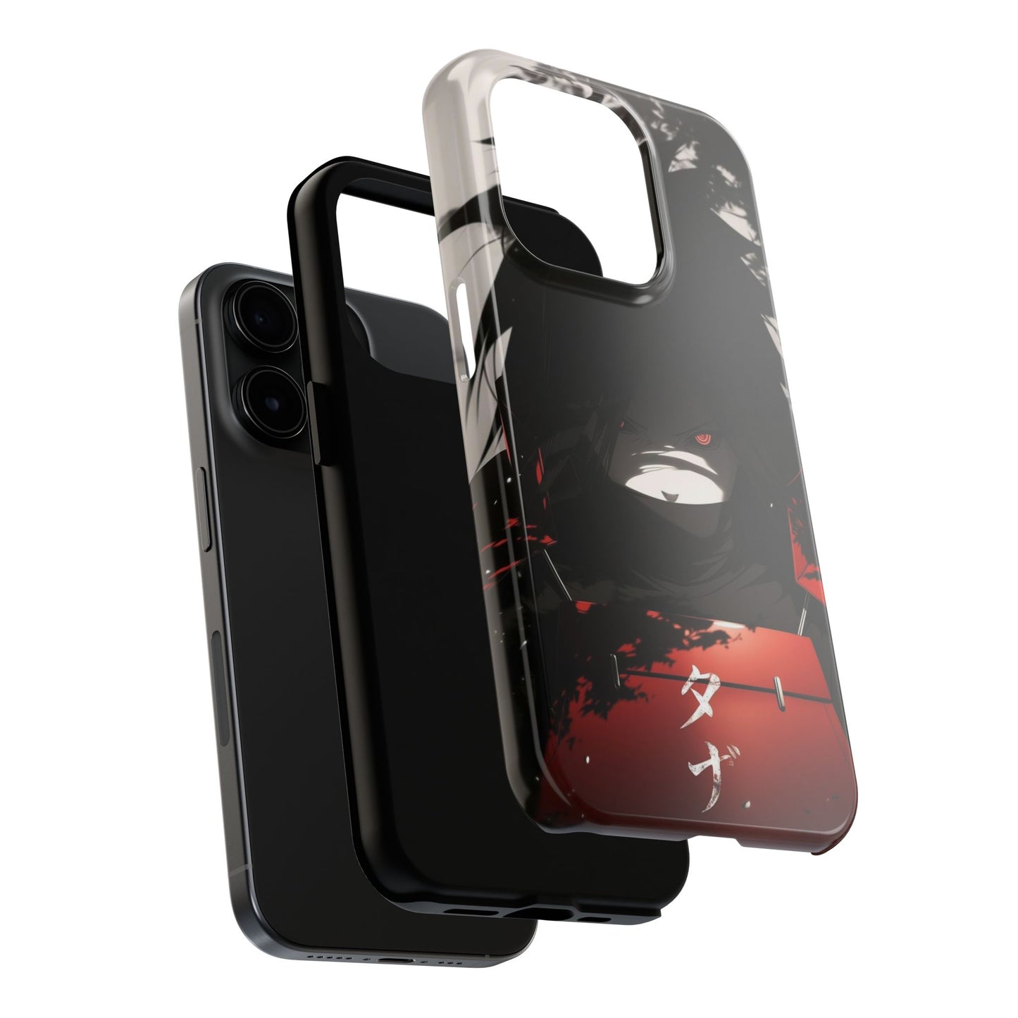 Anime Dark Ninja Phone Case — Red Eye Silhouette Tough Phone Case