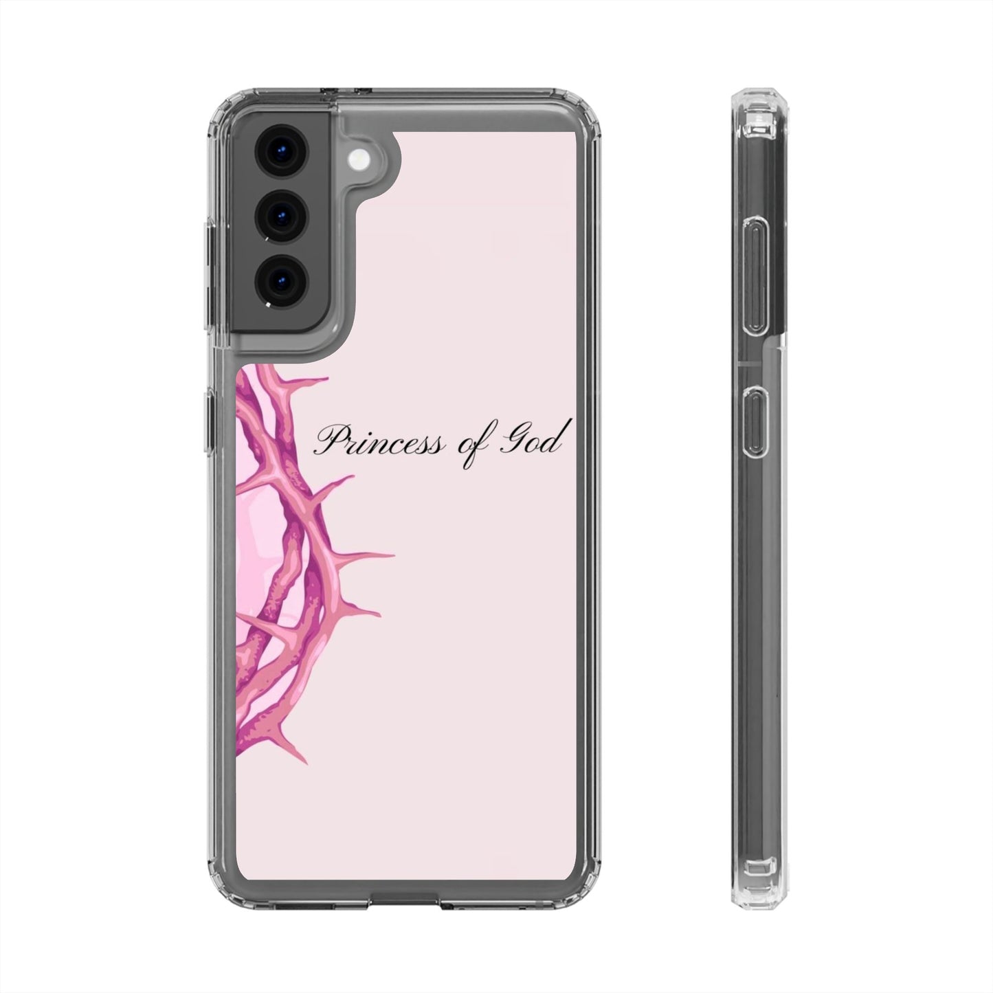 Phone Case — "Princess of God" Pink Crown of Thorns Clear Impact-Resistant Case