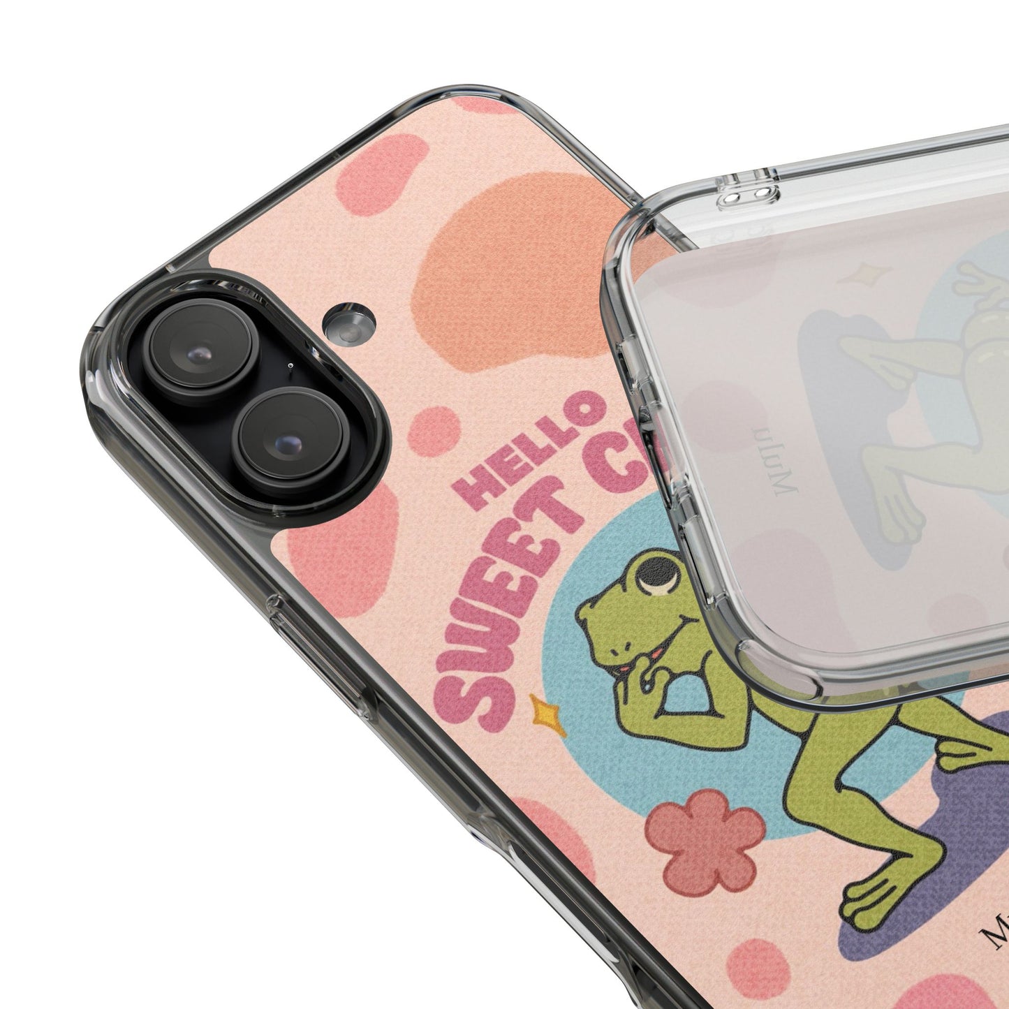 Clear Impact Phone Case — "Hello Sweet Cheeks" Retro Frog Design