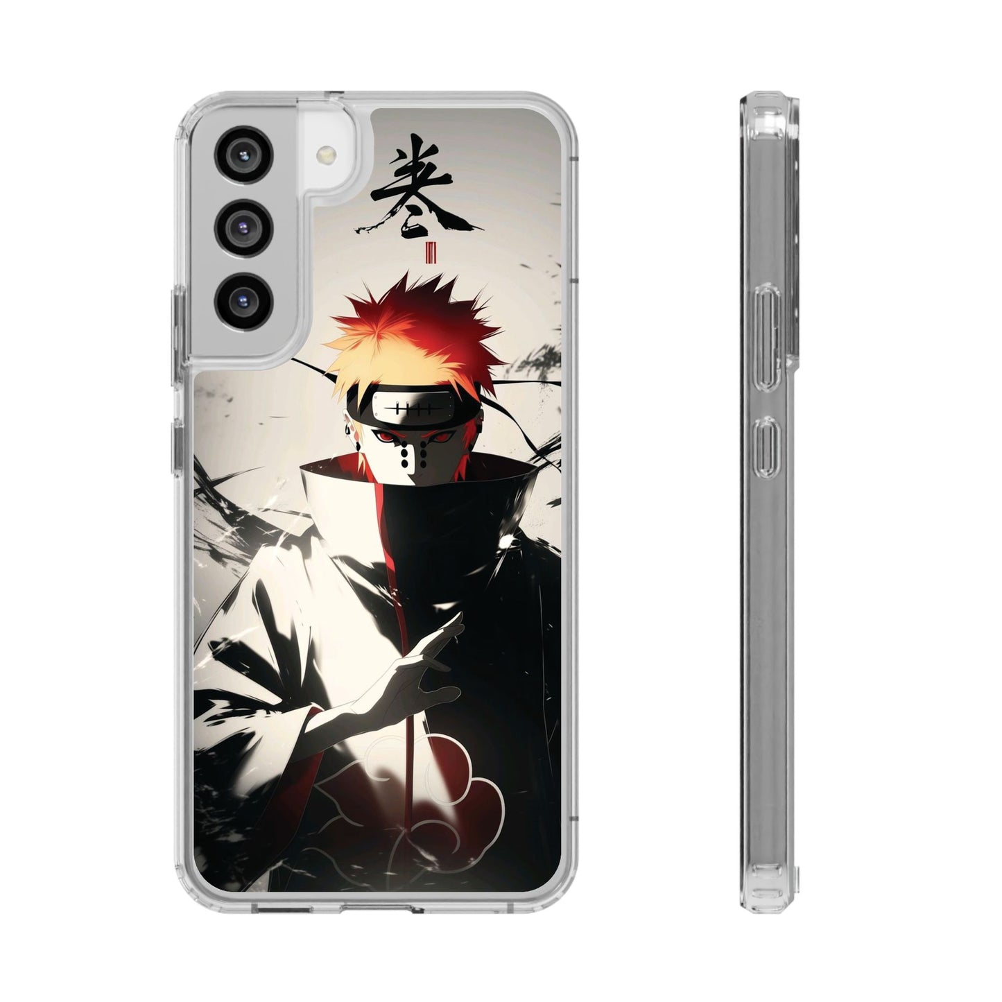 Clear Impact-Resistant Phone Case — Anime Akatsuki Shadow Design