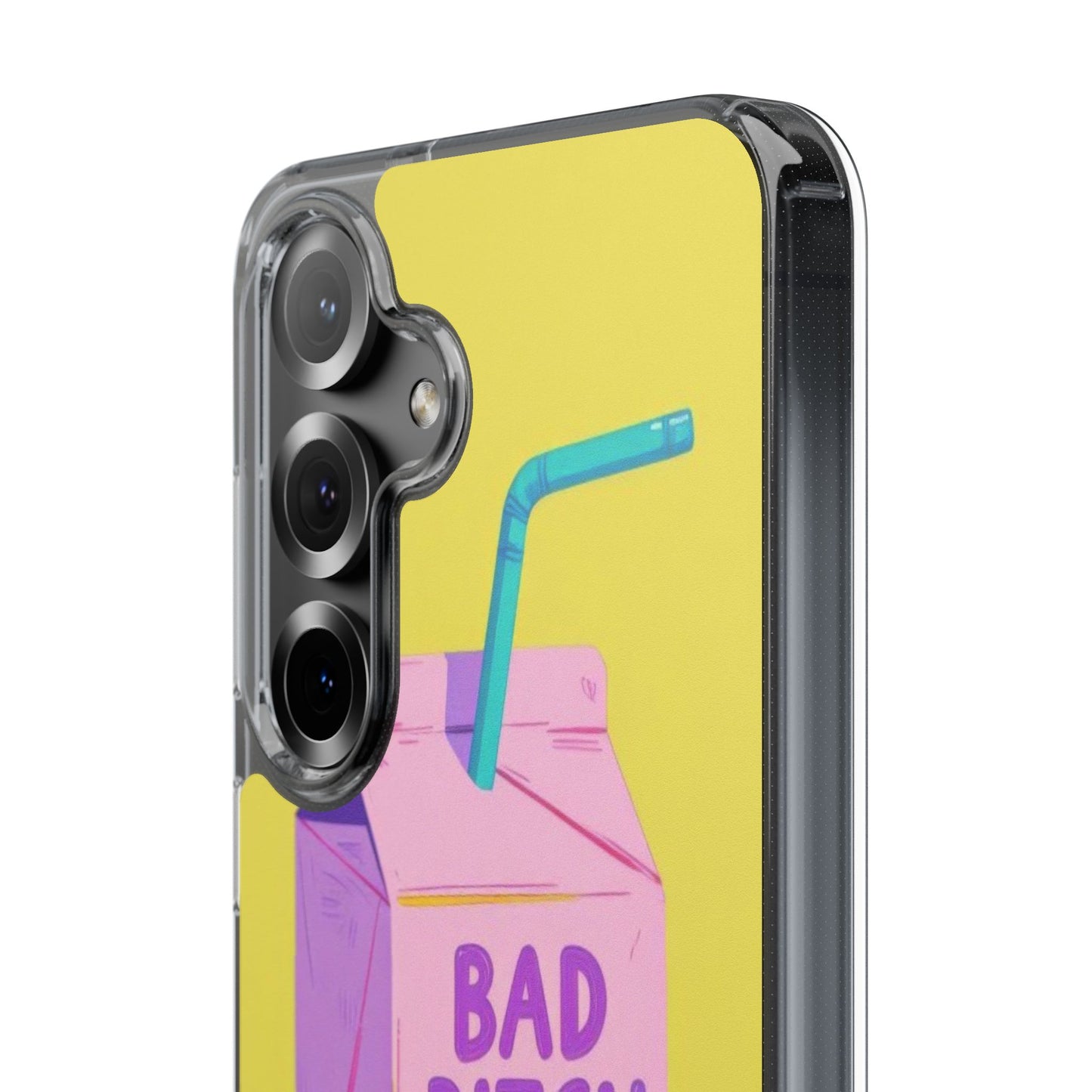 Clear Impact-Resistant Phone Case — "Bad Bitch Juice" Cartoon Juice Box Design