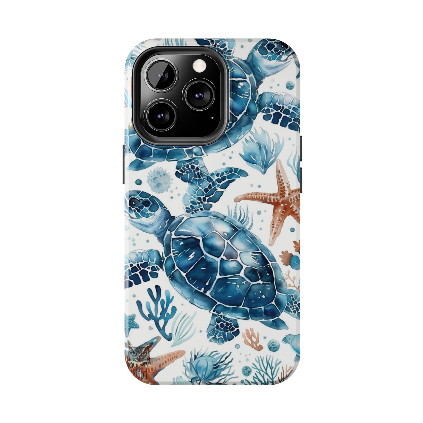 Sea Turtle Tough Phone Case — Blue Ocean Marine Life Protective Cover