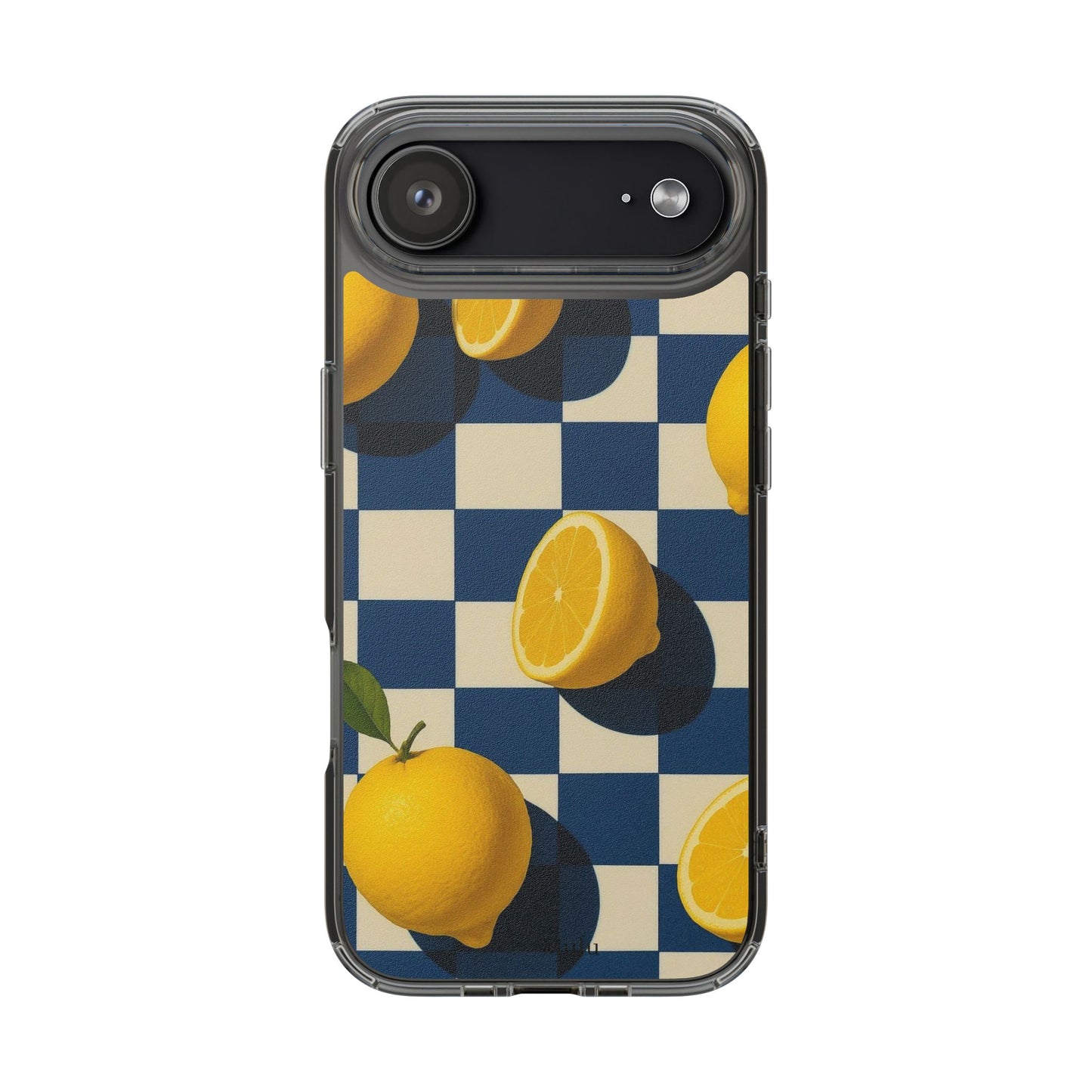 Clear Impact-Resistant Case — Retro Checkered Lemons Phone Case