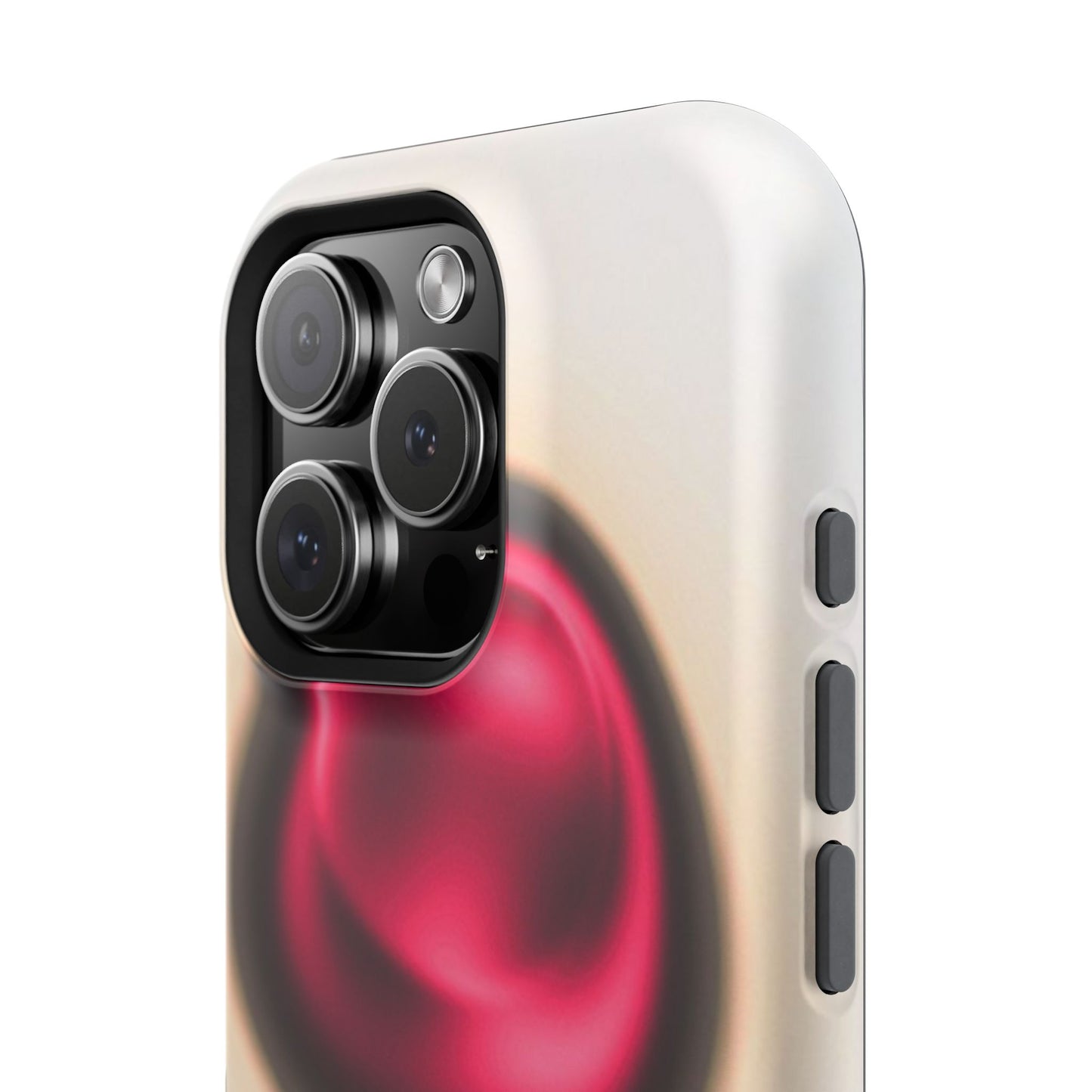Protective Phone Case — Red Pearl Heart Design with 'You deserve a forever love' Text