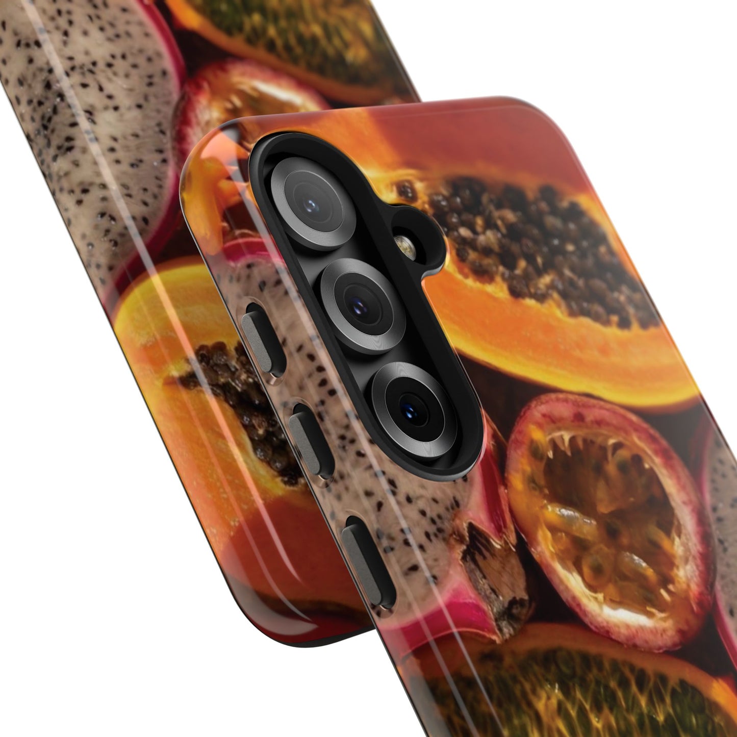 Tropical Fruit Tough Phone Case — Papaya & Dragon Fruit Design