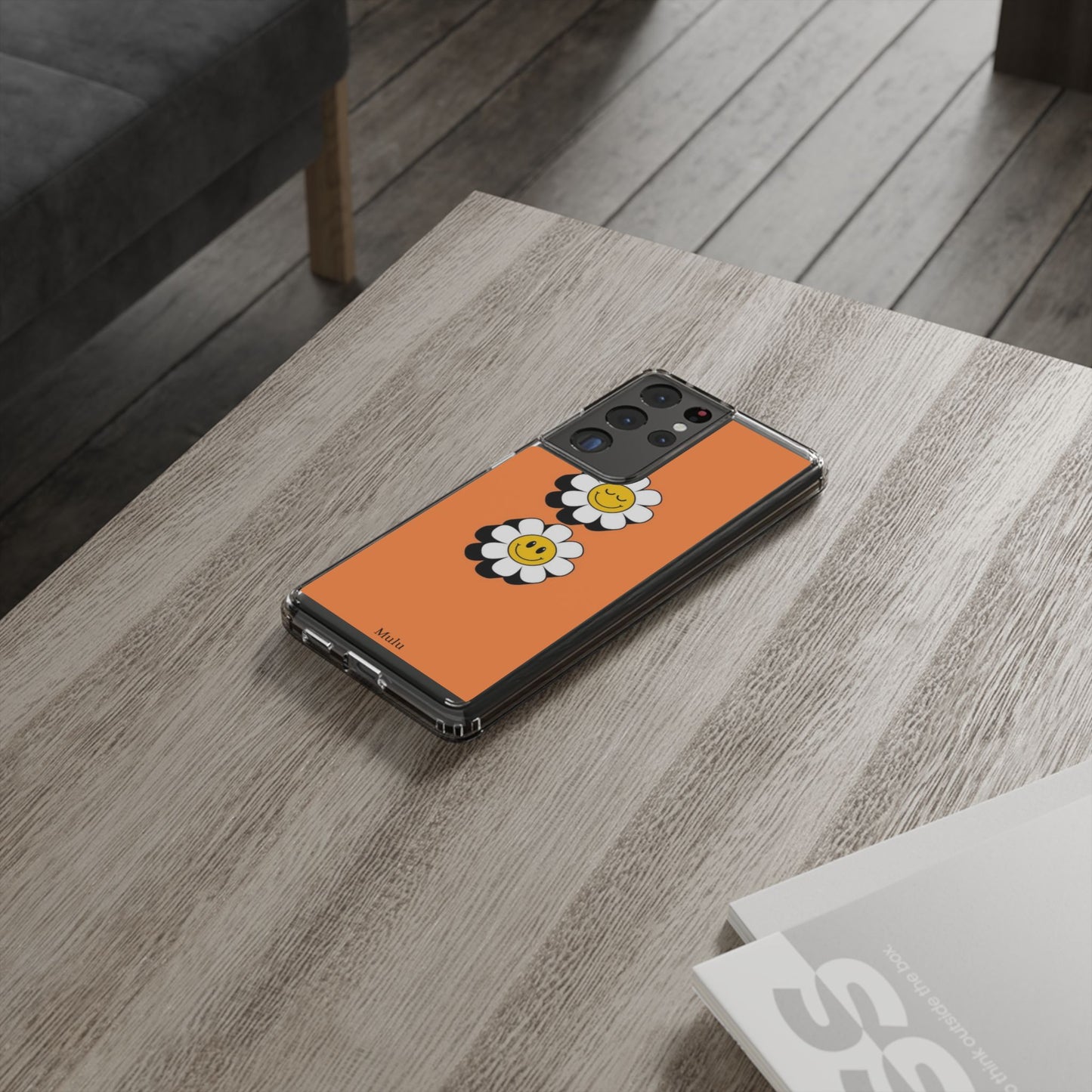 Phone Case — Orange Smiley Daisy Clear Impact‑Resistant Case