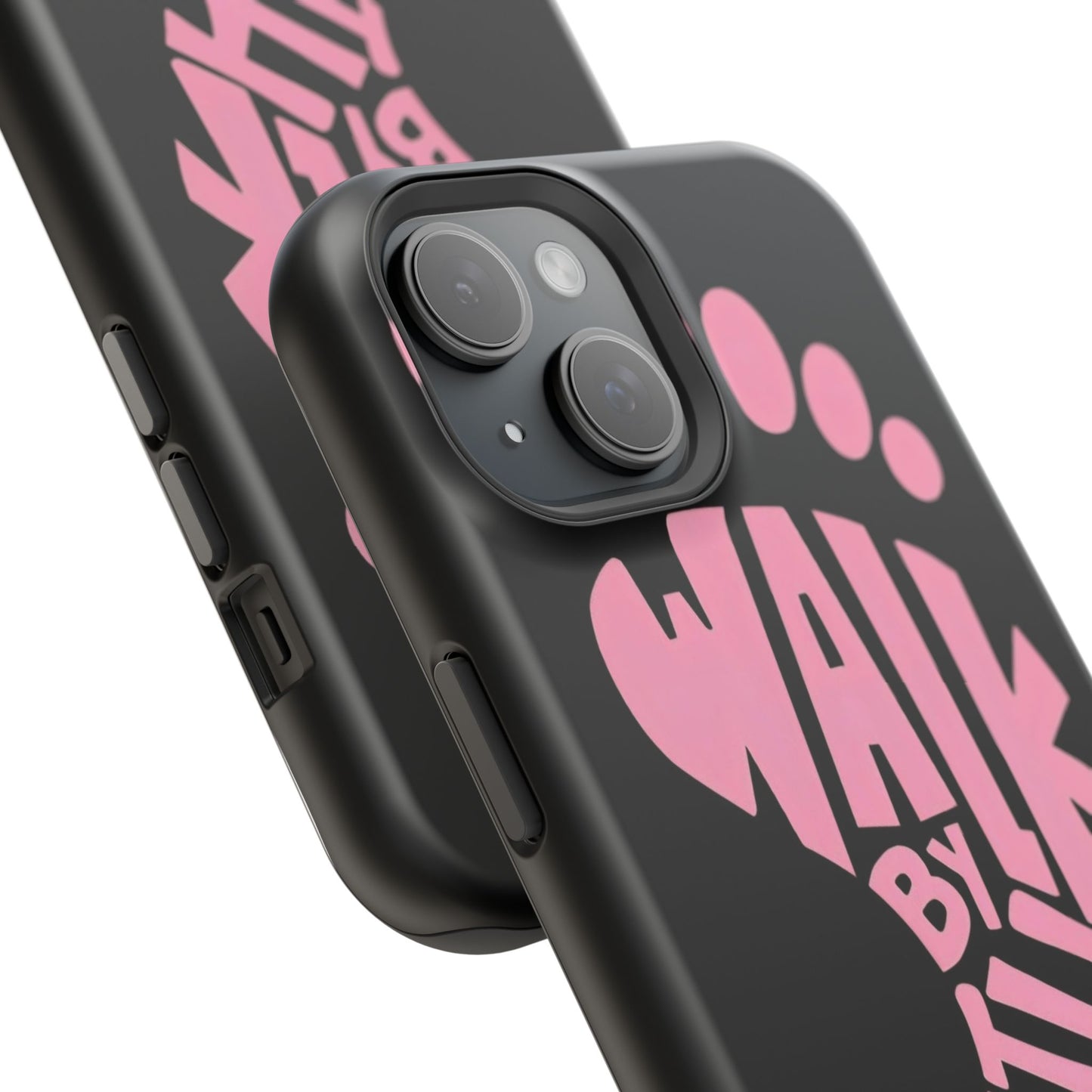 Phone Case — "Walk By Faith" Pink Footprint Magnetic Impact-Resistant Case