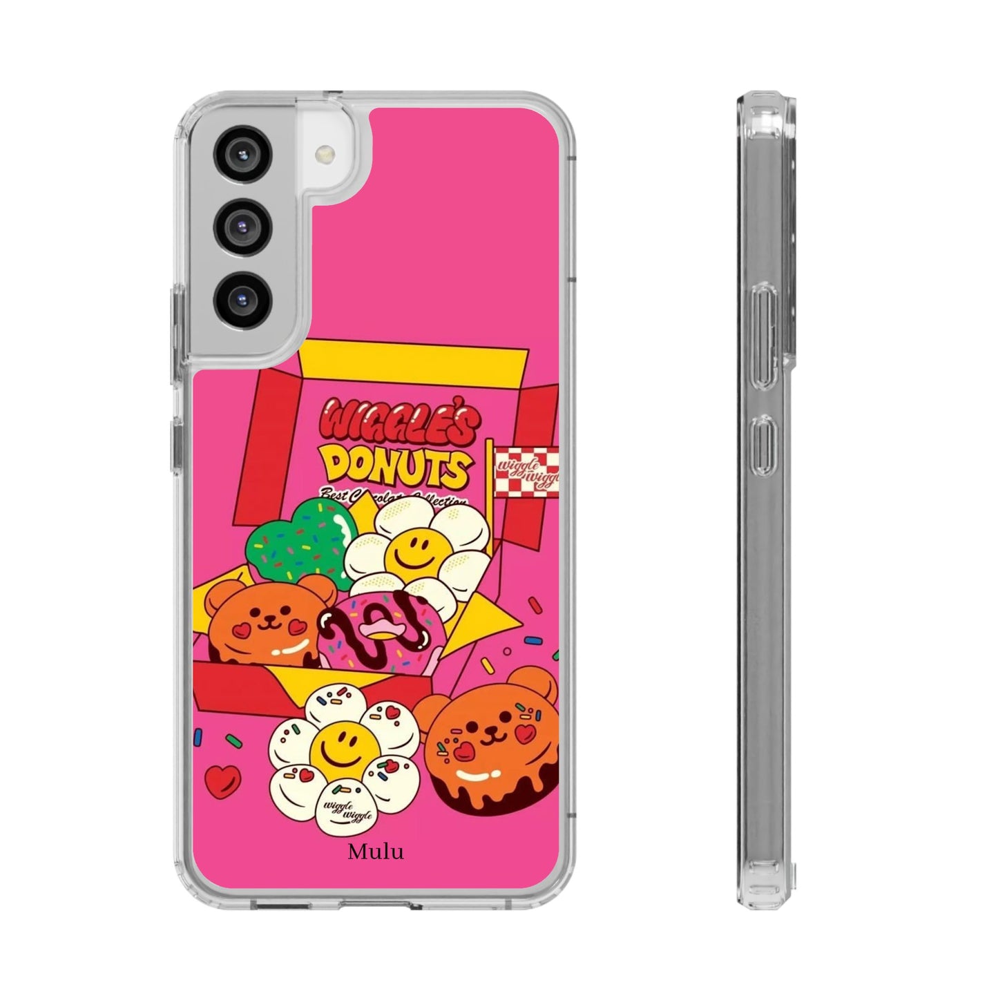 Donut Box Cute Phone Case — Clear Impact‑Resistant iPhone Cover with Smiling Donuts