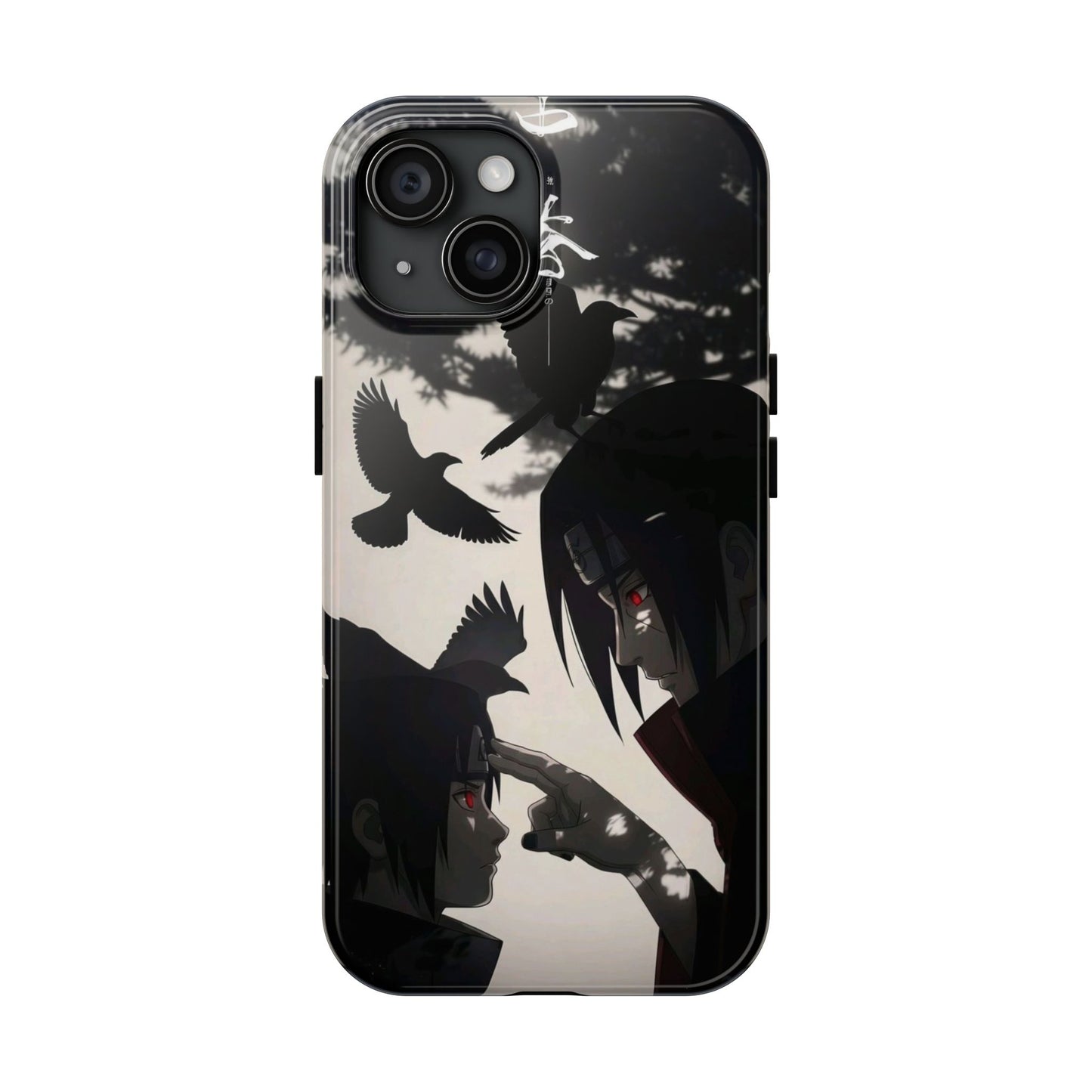 Anime Raven Silhouette Phone Case — Dark Red Eye Tough Protective Case