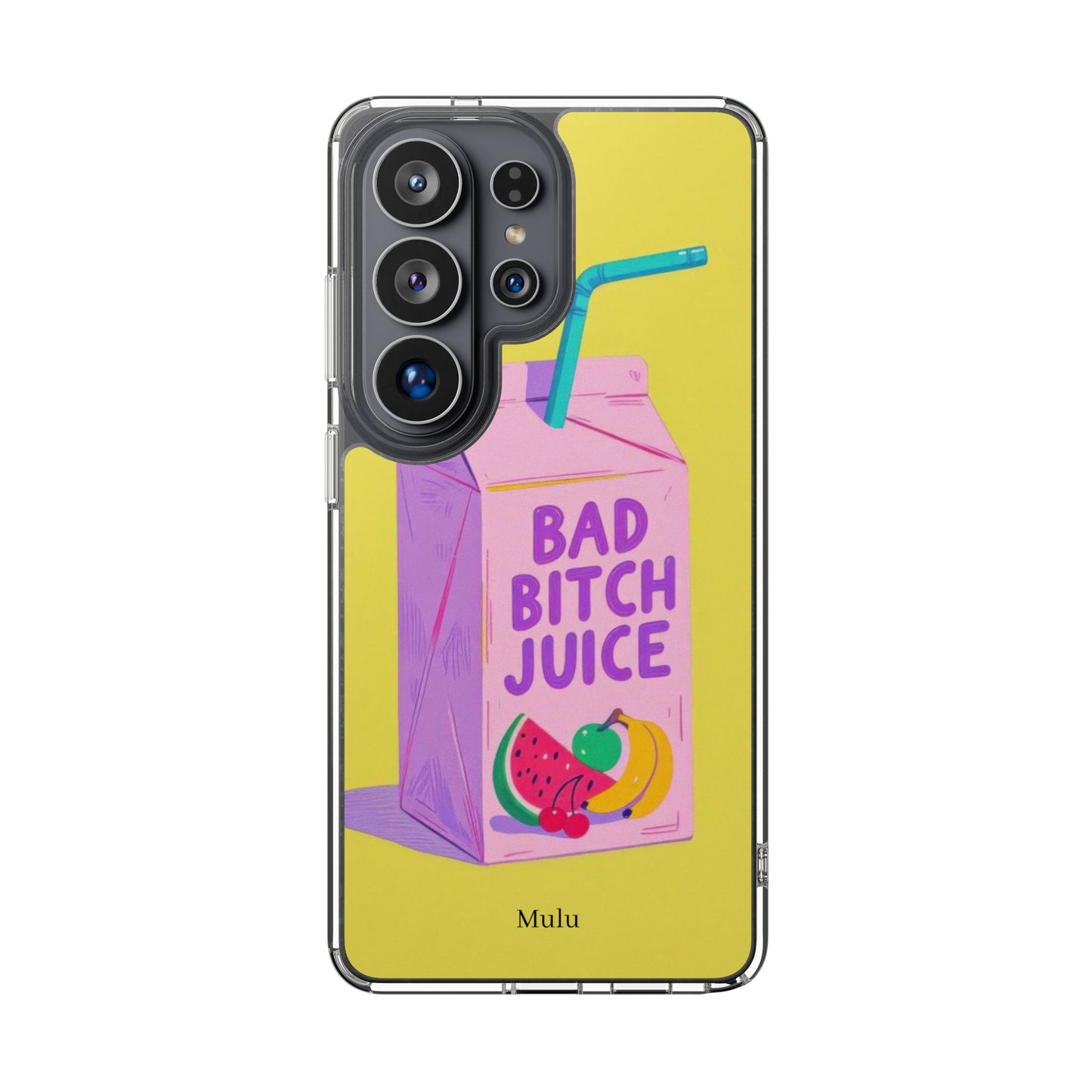 Clear Impact-Resistant Phone Case — "Bad Bitch Juice" Cartoon Juice Box Design