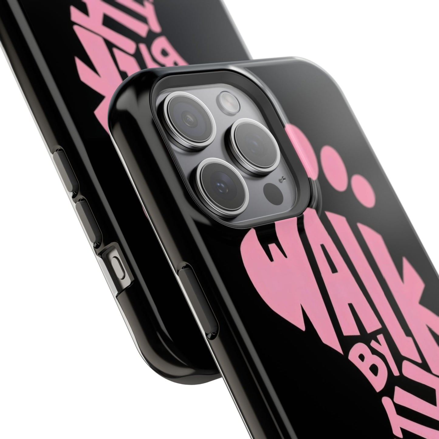 Phone Case — "Walk By Faith" Pink Footprint Magnetic Impact-Resistant Case