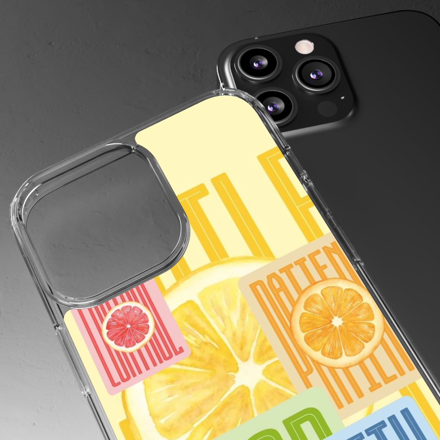 Clear Phone Case — Citrus Fruit Typography "Good Faith" Design