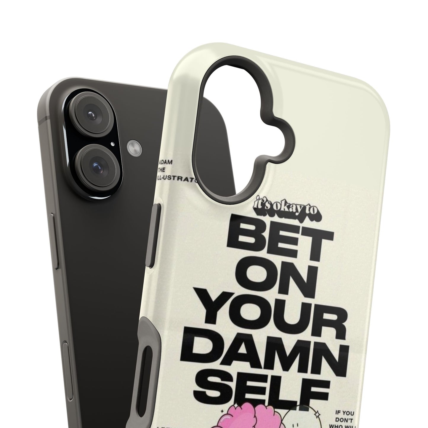 Magnetic Impact-Resistant Case — "Bet On Your Damn Self" Motivational Phone Cover
