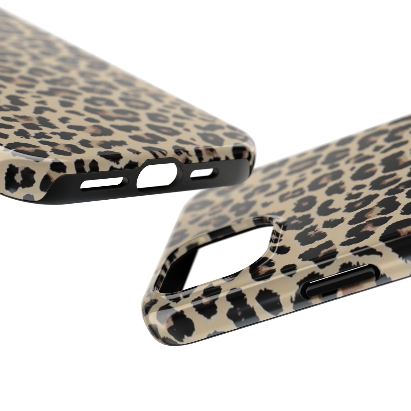 Leopard Print Tough Phone Case — Durable Protective iPhone Cover