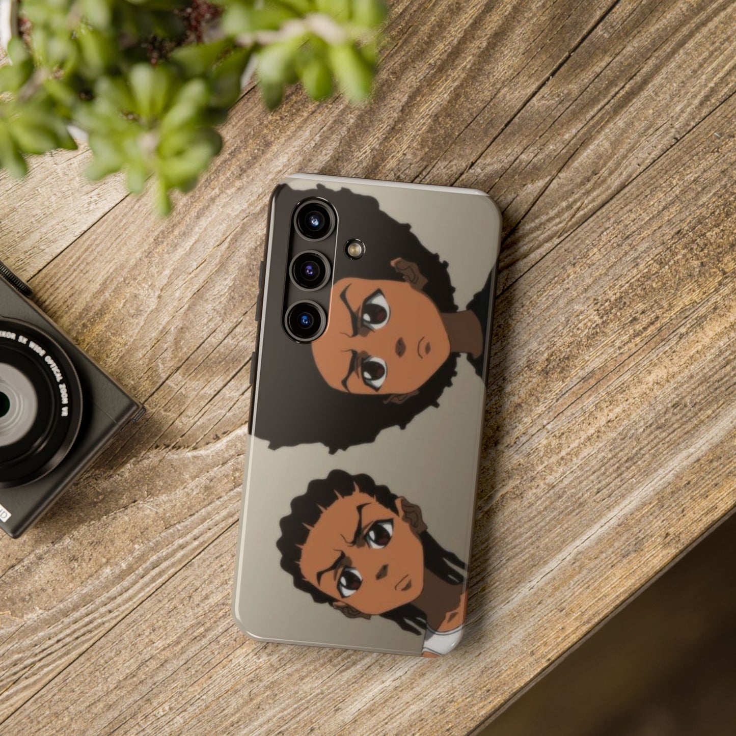 Tough Phone Case — Afro Anime Duo Face Design, Protective Shockproof Cover