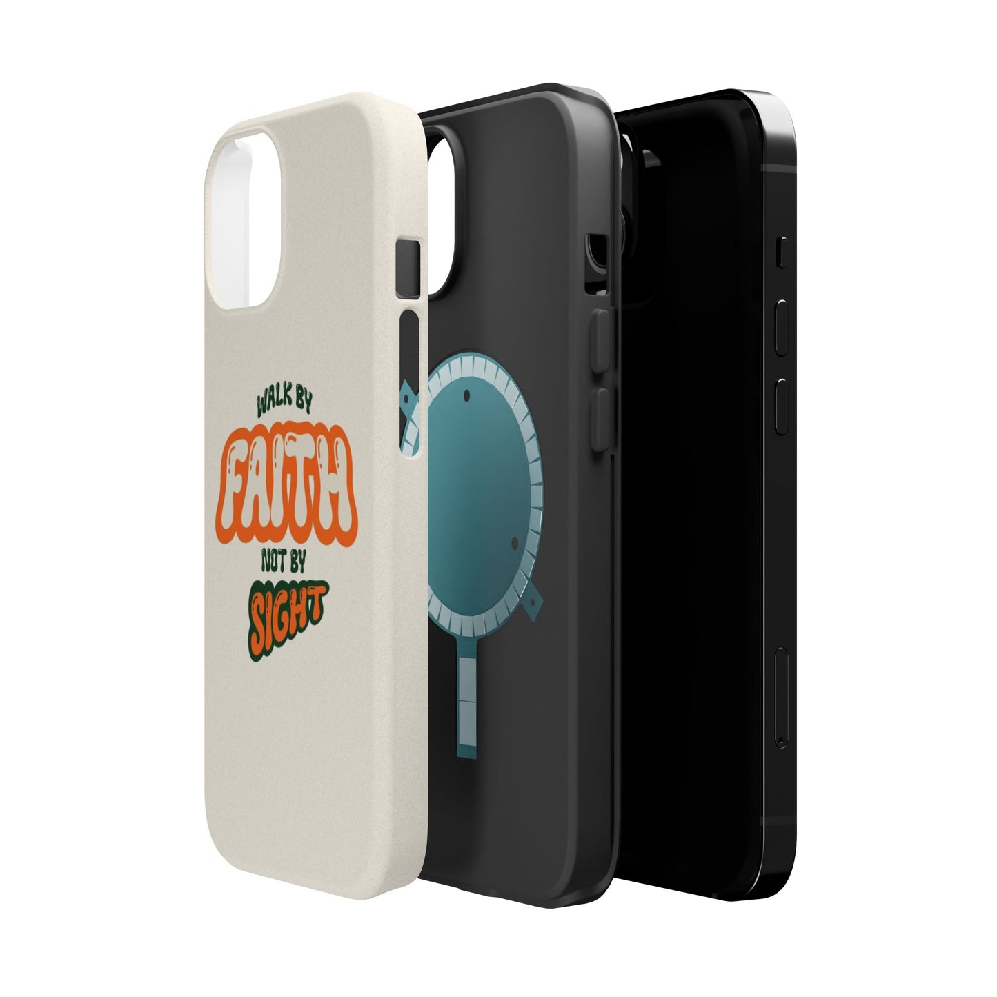 Magnetic Impact-Resistant Case — "Walk by Faith Not by Sight" Inspirational Phone Cover