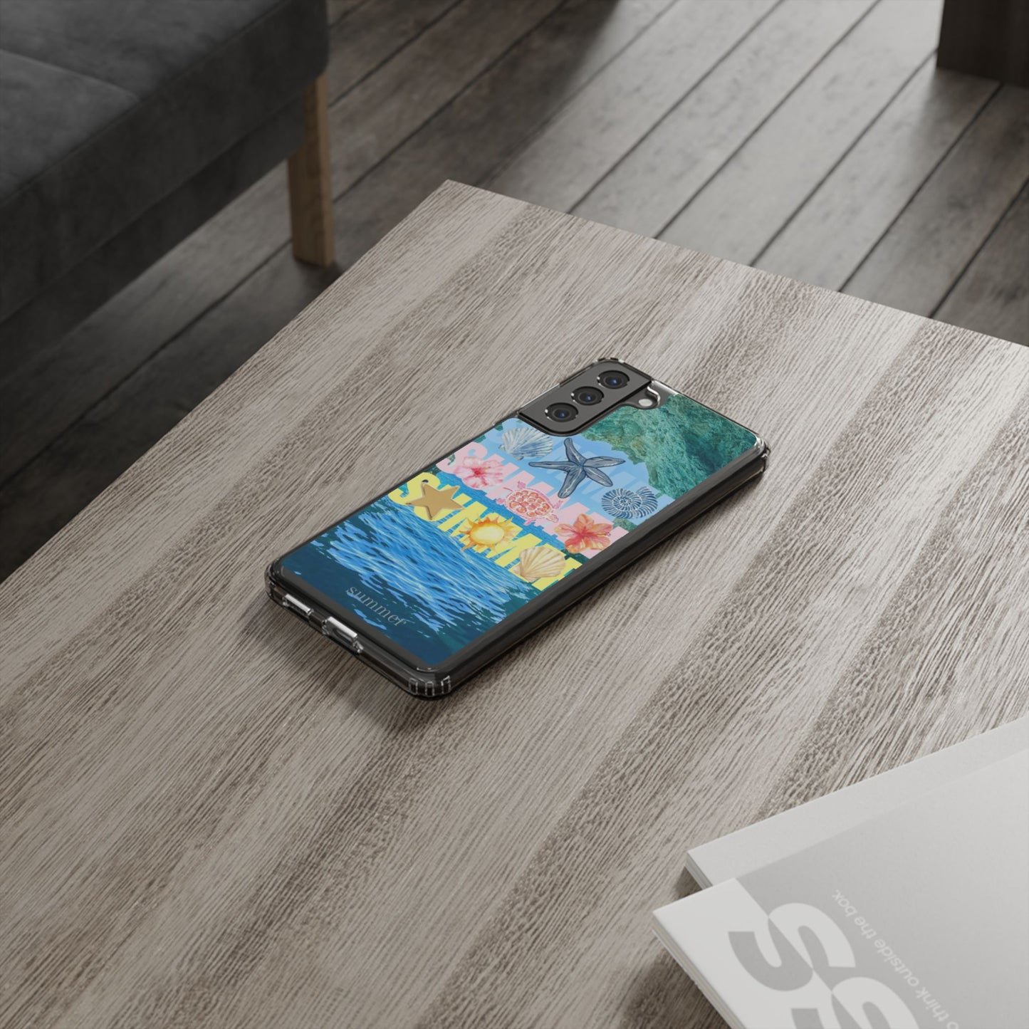 Clear Summer Beach Phone Case — Impact‑Resistant Tropical Design