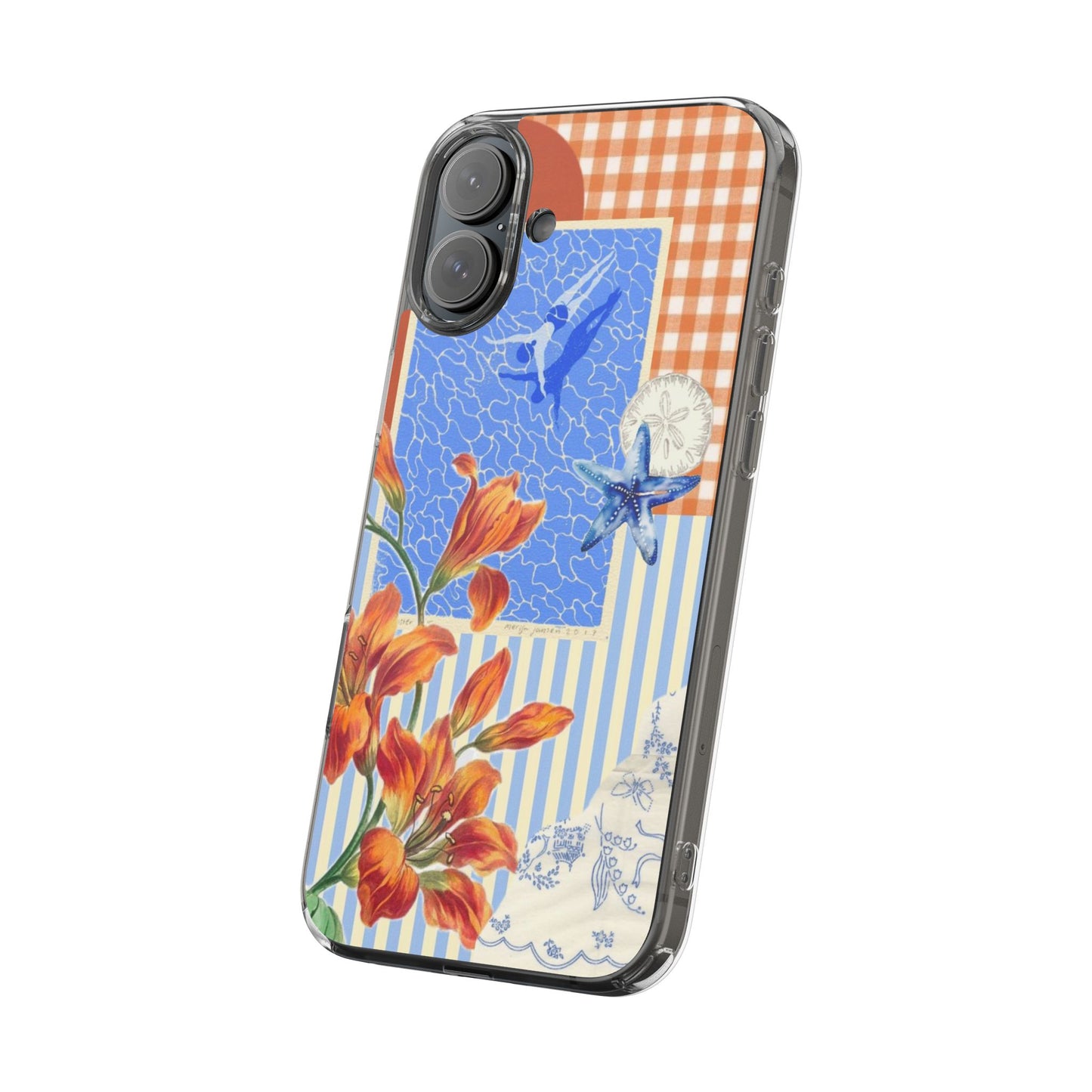 Floral Patchwork Clear Impact-Resistant Phone Case
