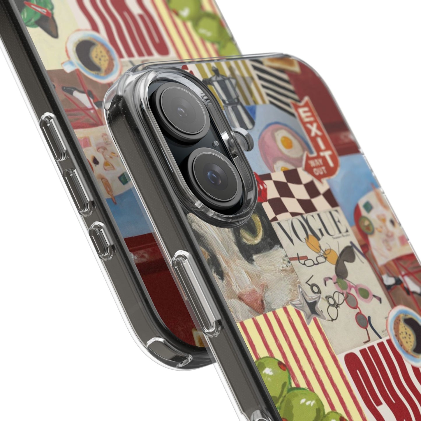 Collage Vintage Aesthetic Clear Impact-Resistant Phone Case