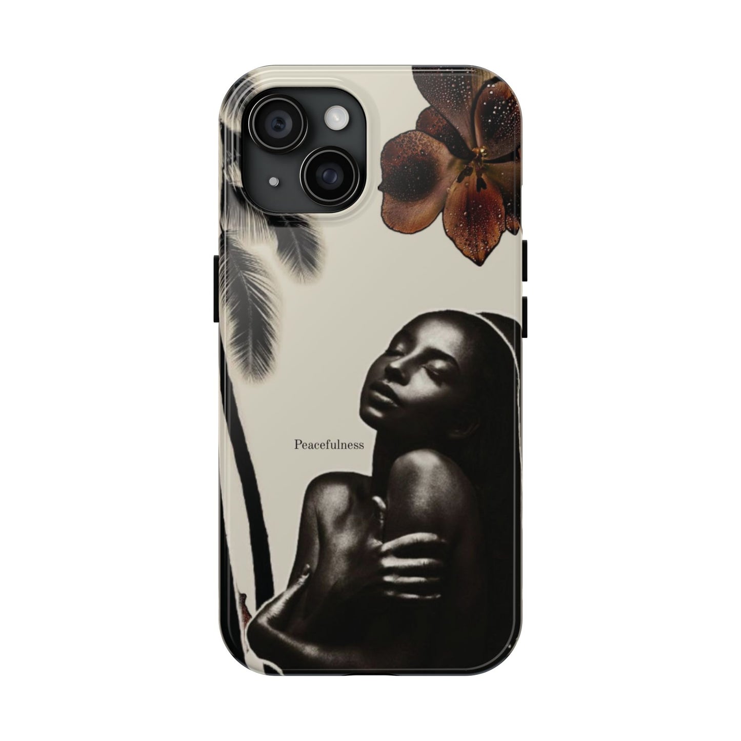 Tough Phone Case — "Peacefulness" Artistic Black Woman Floral Design