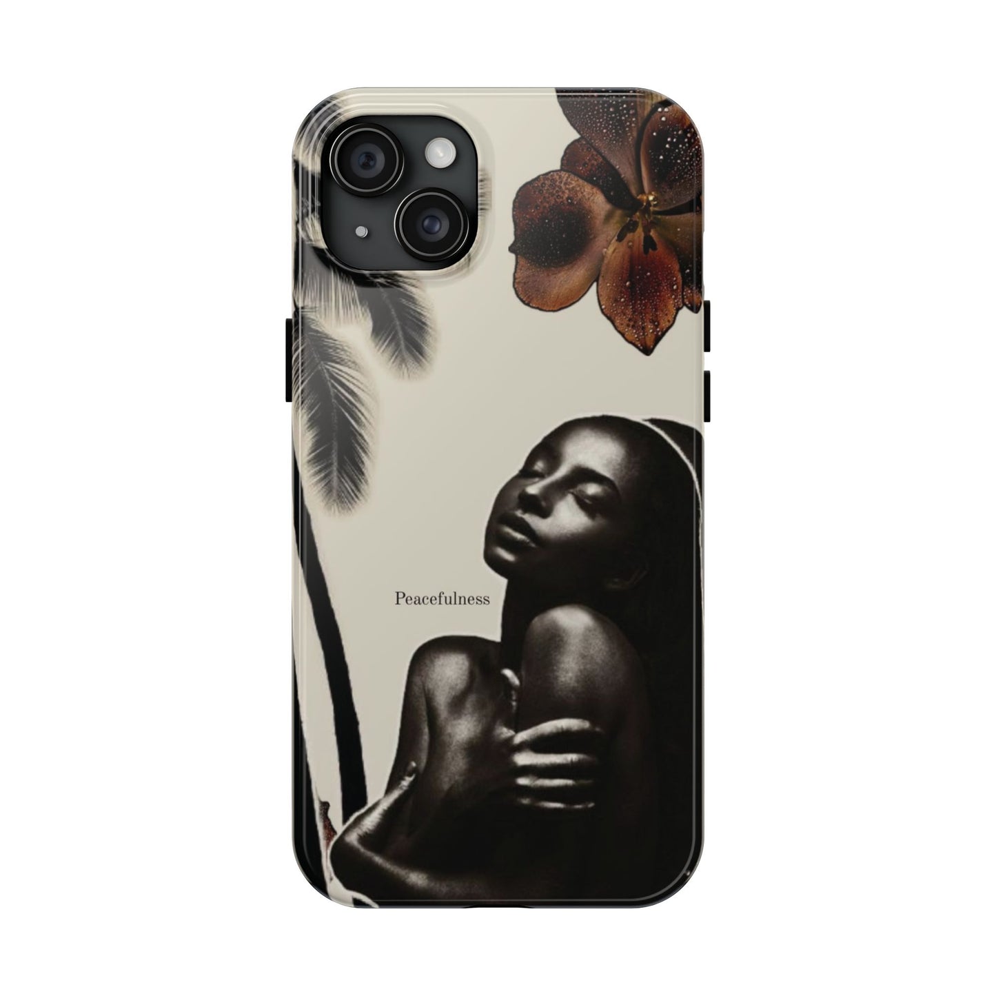 Tough Phone Case — "Peacefulness" Artistic Black Woman Floral Design