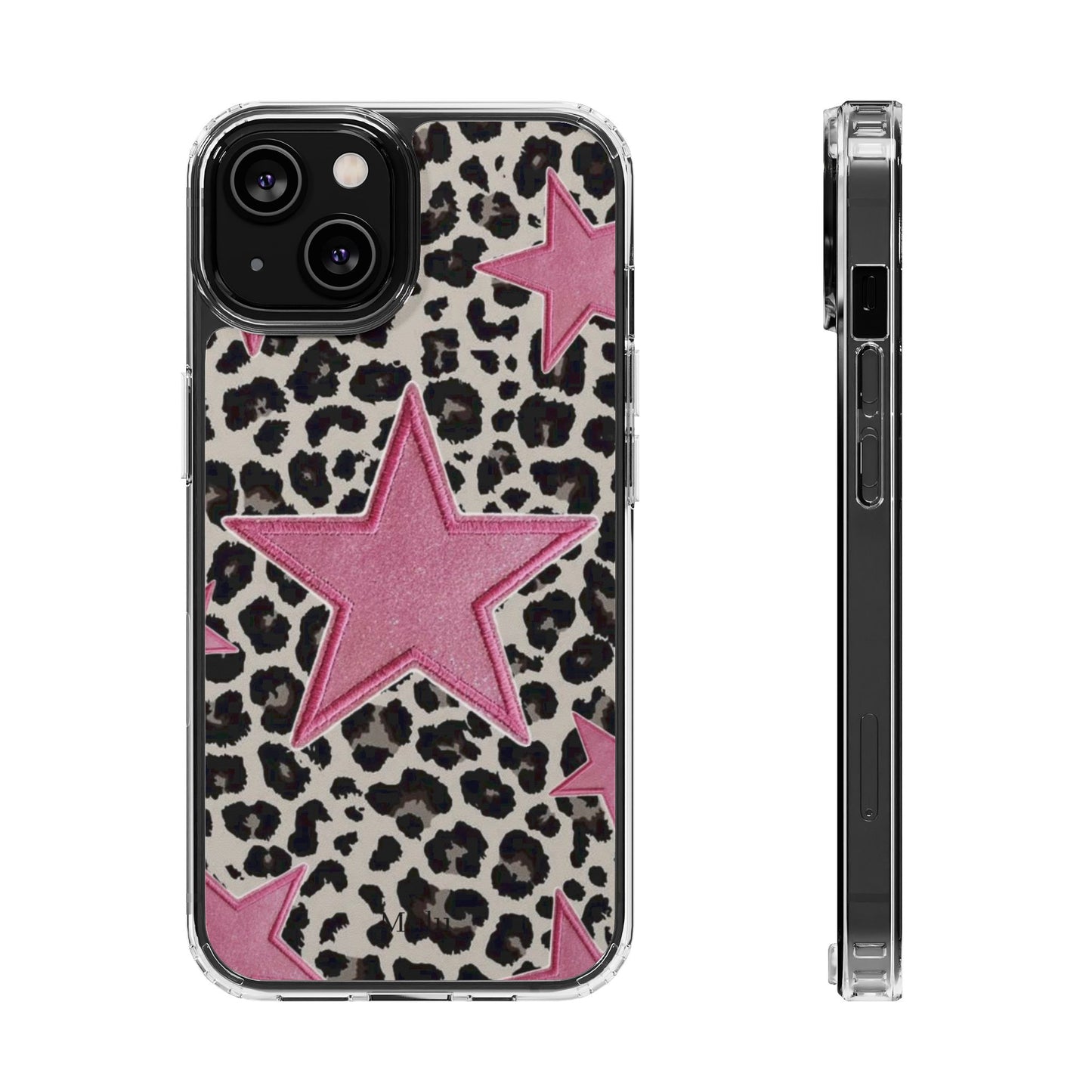 Pink Star Leopard Clear Impact Phone Case