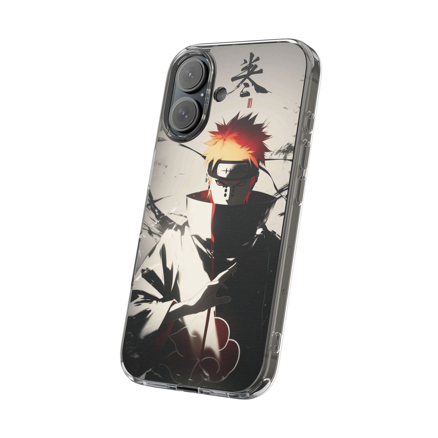 Clear Impact-Resistant Phone Case — Anime Akatsuki Shadow Design