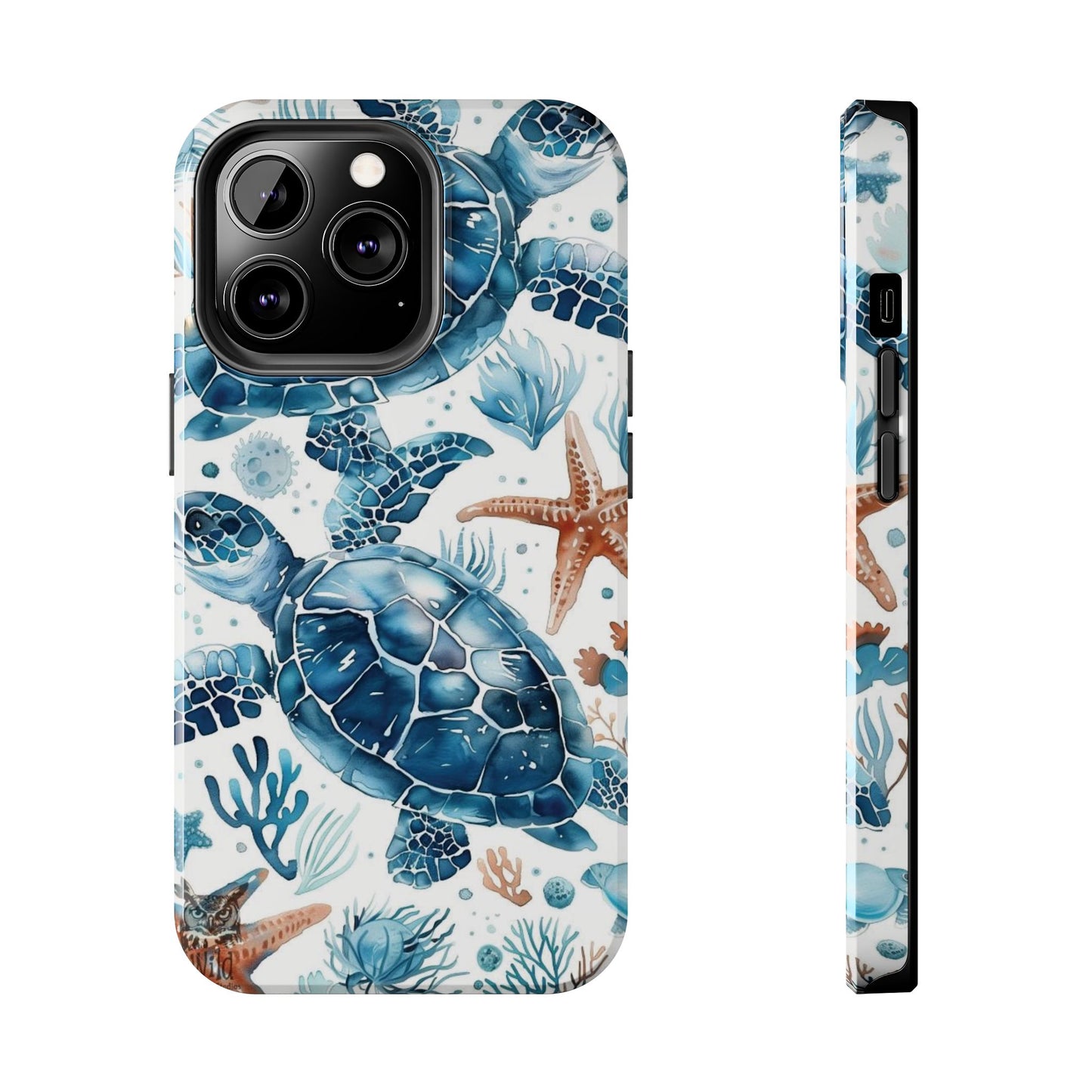 Sea Turtle Tough Phone Case — Blue Ocean Marine Life Protective Cover