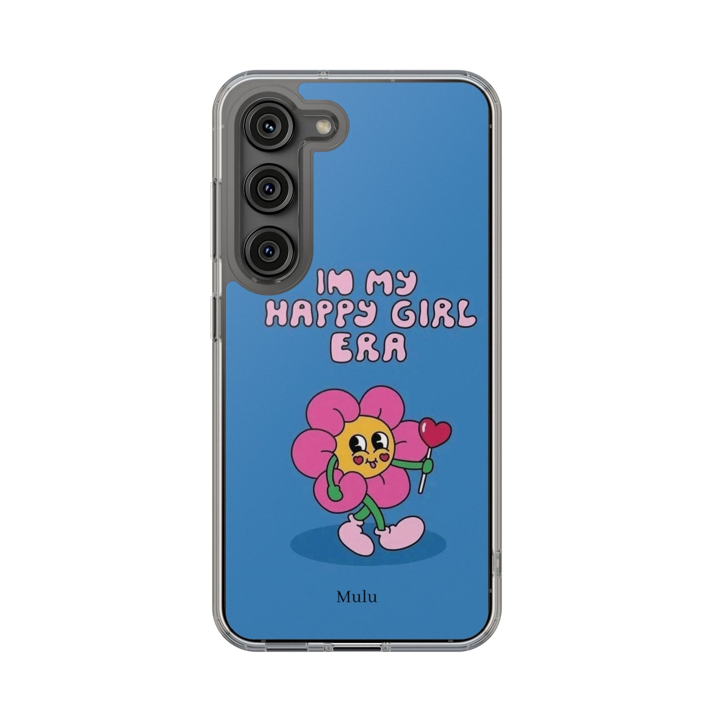 Clear Impact-Resistant Phone Case — “I’m My Happy Girl Era” Cute Flower Design