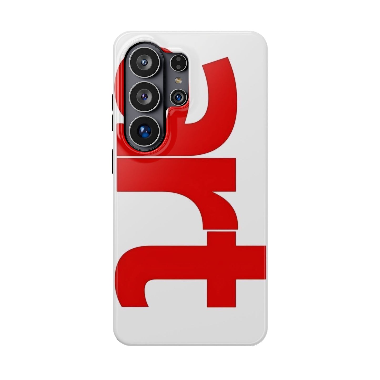 Magnetic Impact-Resistant Phone Case — Bold Red Typographic Design