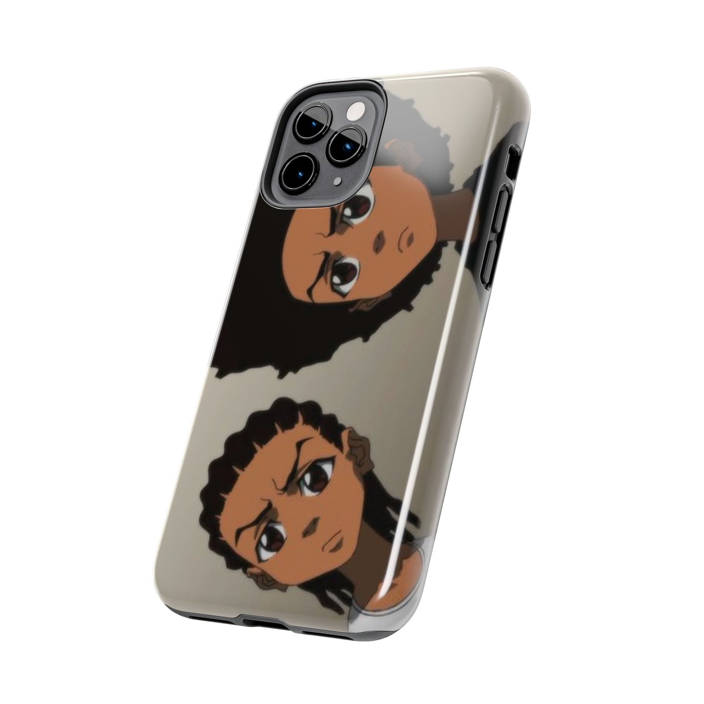Tough Phone Case — Afro Anime Duo Face Design, Protective Shockproof Cover