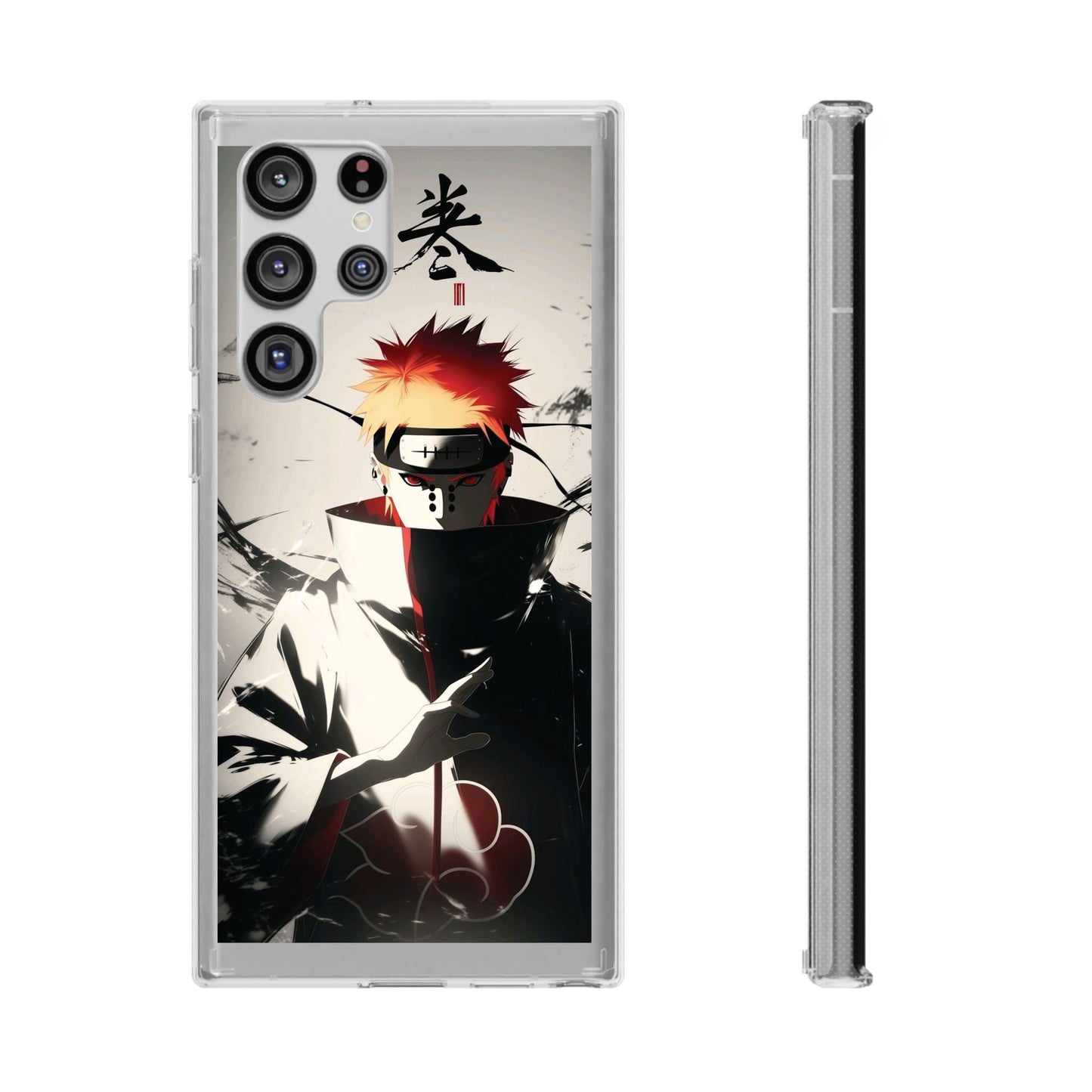 Clear Impact-Resistant Phone Case — Anime Akatsuki Shadow Design